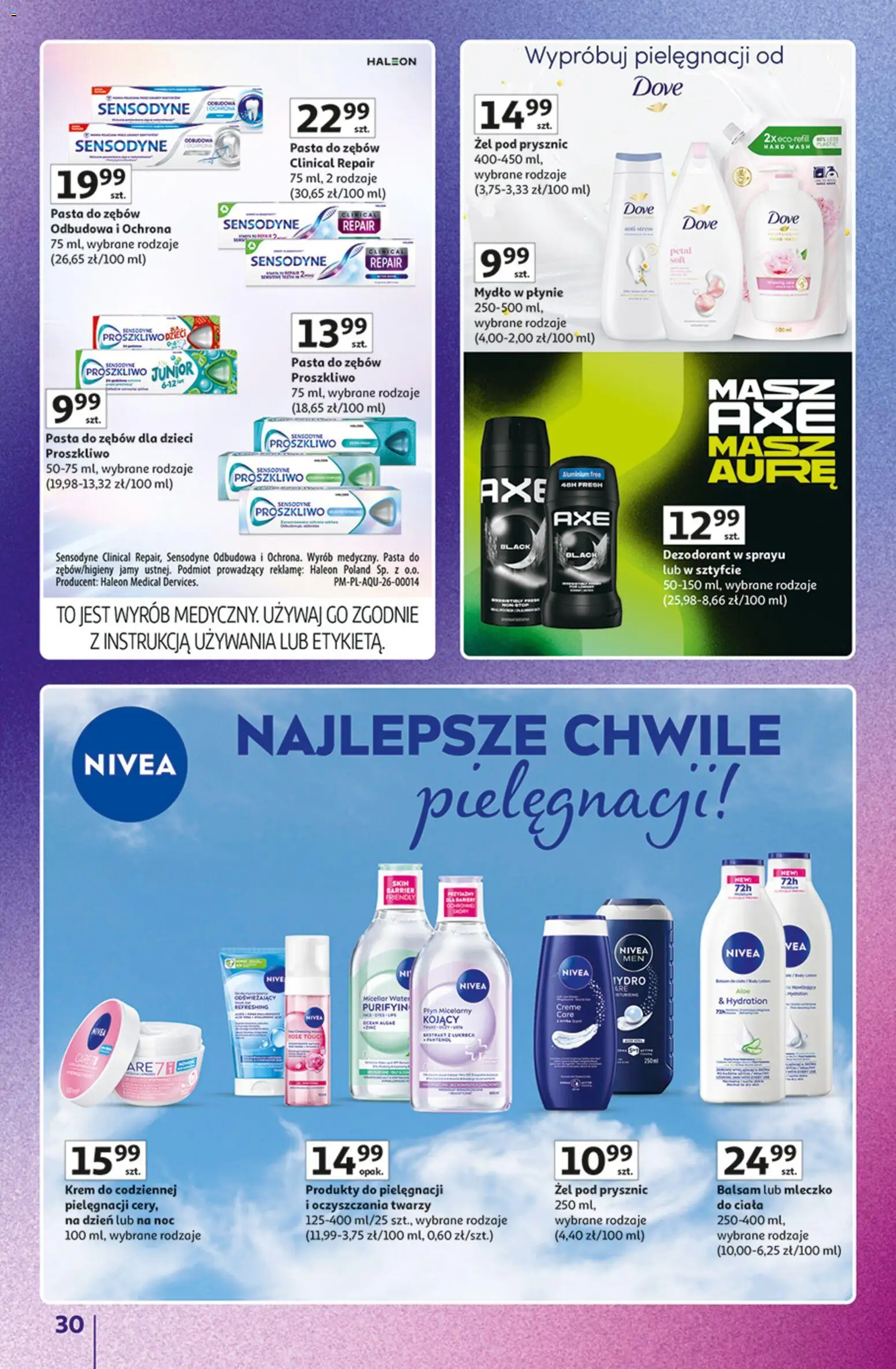 Auchan gazetka - Znane marki od 15.10.2026 | Strona: 30 | Produkty: Mydło w płynie, Pasta, Dove, Pasta do zębów