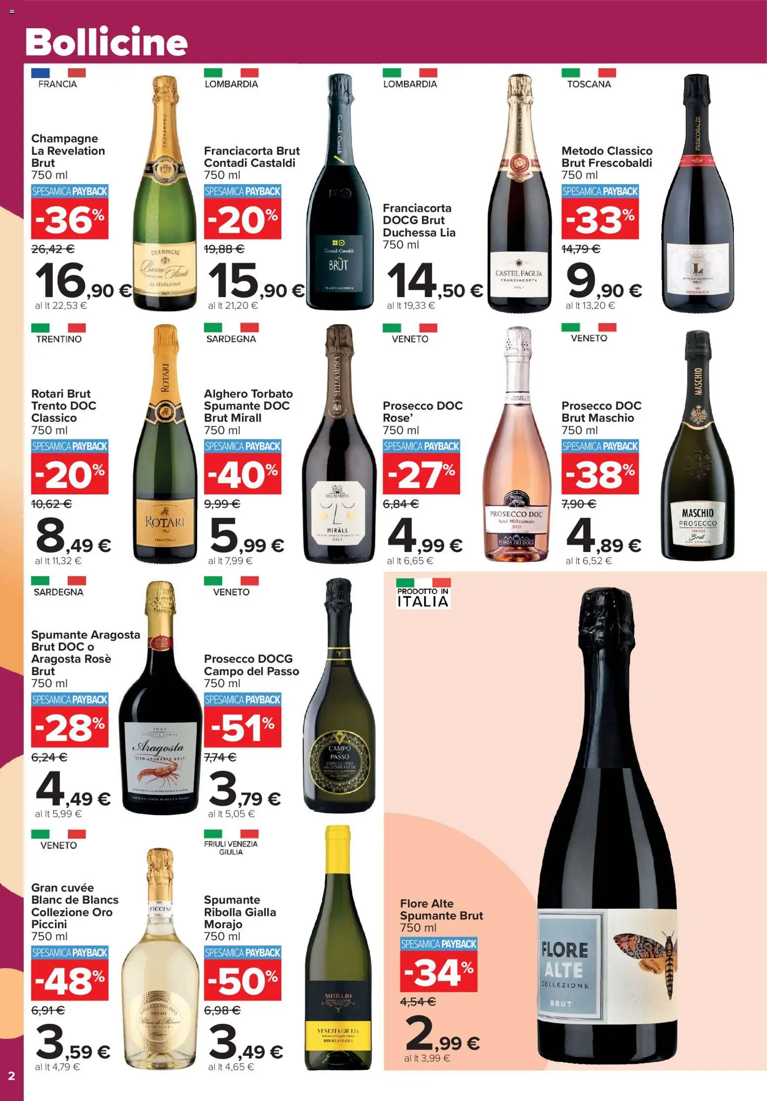 Volantino Carrefour del 19.06.2026 | Pagina: 2 | Prodotti: Prosecco, Spumante, Champagne
