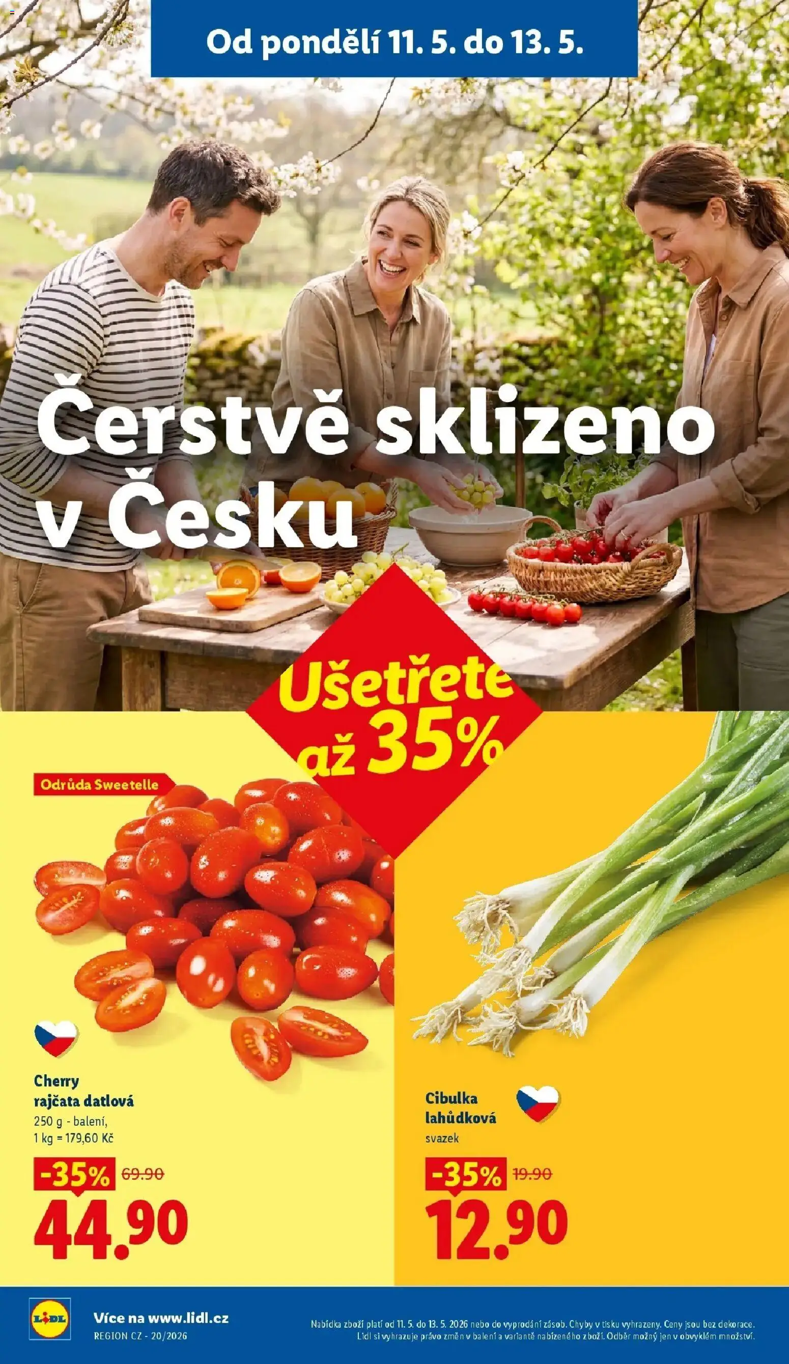 Lidl aktuální leták od 11.05.2026 | Strana: 12 | Produkty: Rajčata, Cherry rajčata