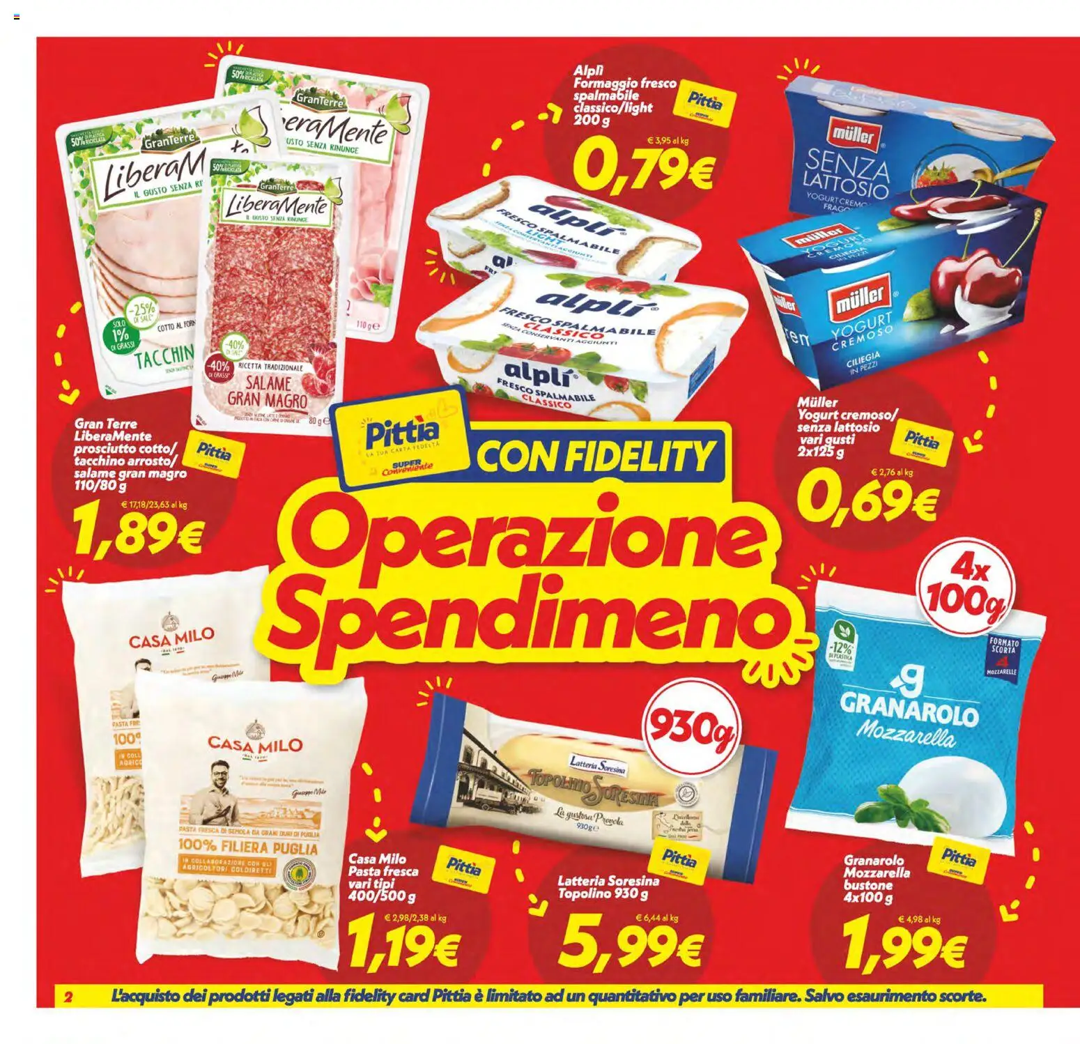 Volantino SuperConveniente del 28.04.2026 | Pagina: 2 | Prodotti: Yogurt, Prosciutto, Pasta, Provola