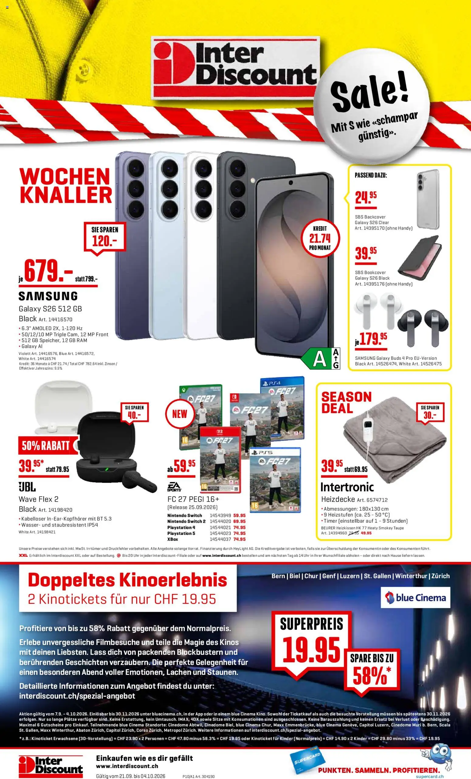 Interdiscount aktionen – gültig ab 21.09.2026 | Seite: 28 | Produkte: Uhr, Playstation, Xbox, Samsung