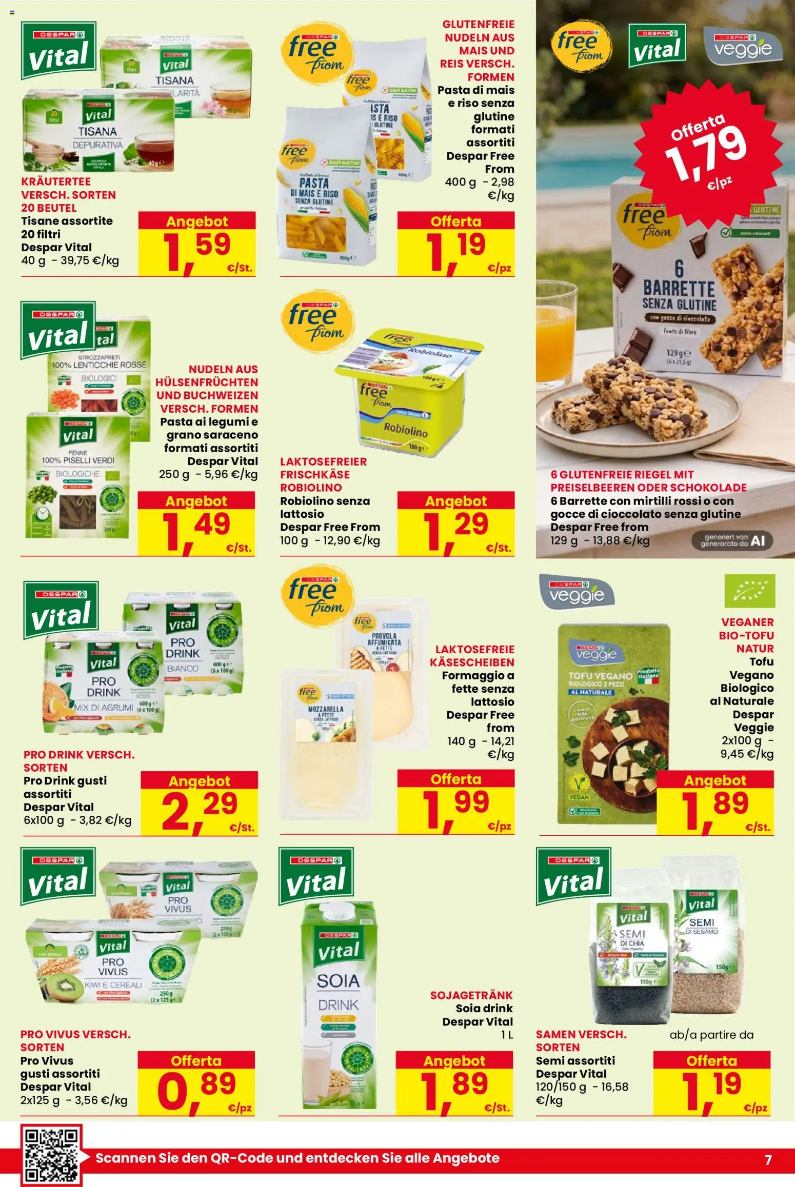 Volantino Despar del 17/09/2026 | Pagina: 7 | Prodotti: Cioccolato, Lenticchie rosse, Semi di sesamo, Piselli
