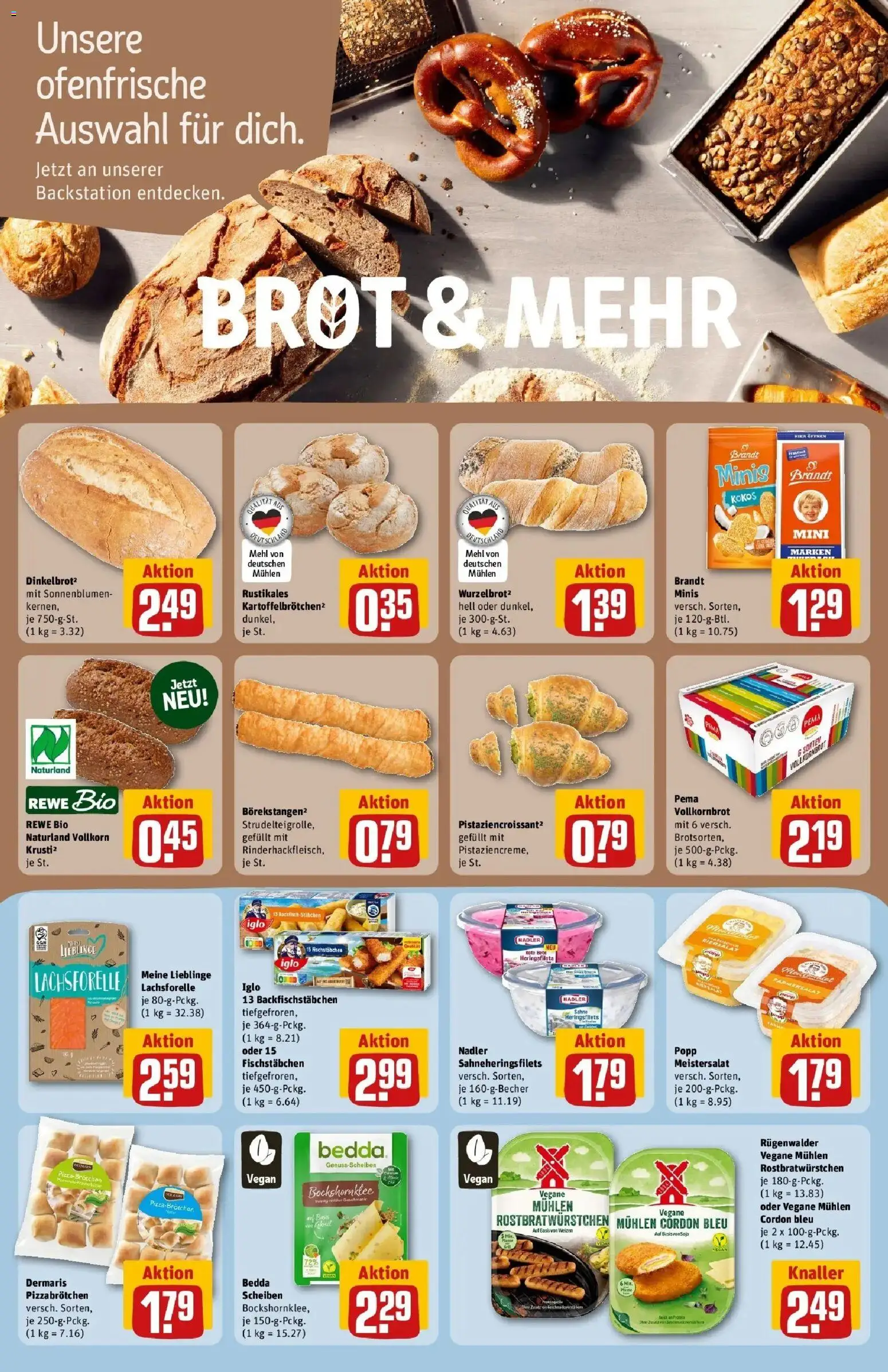REWE Prospekt ab 10.08.2026 zum Blättern » Angebote | Seite: 10 | Produkte: Mehl, Vollkornbrot, Iglo, Brot