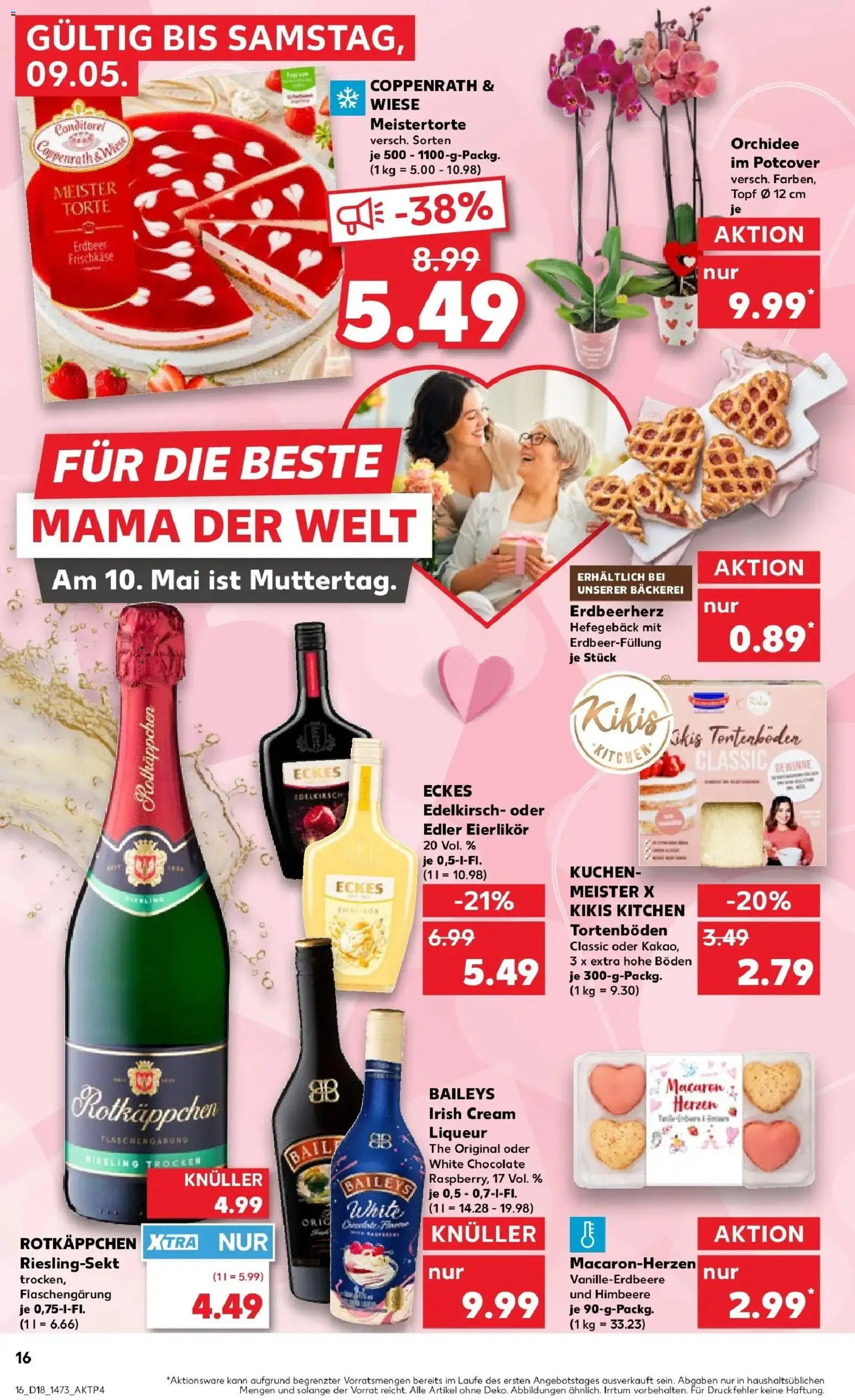 Prospekt Kaufland ab 30.04.2026 » Angebote Online zum Blättern | Seite: 16 | Produkte: Bäckerei, Baileys, Himbeere, Kuchen