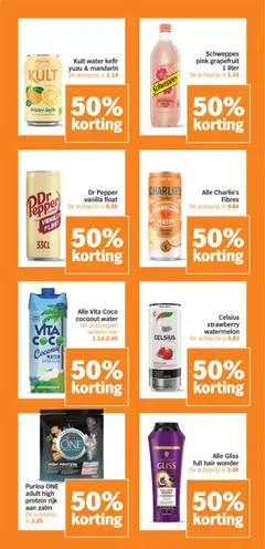 Kult water kefir yuzu & mandarin, Sparkling water kefir with yuzu and mandarin flavor. - Voorbeeld van een folder van Albert Heijn, geldig van 01.06.2026 | Pagina: 43 | Producten: Grapefruit, Zalm, Festék, Shampoo