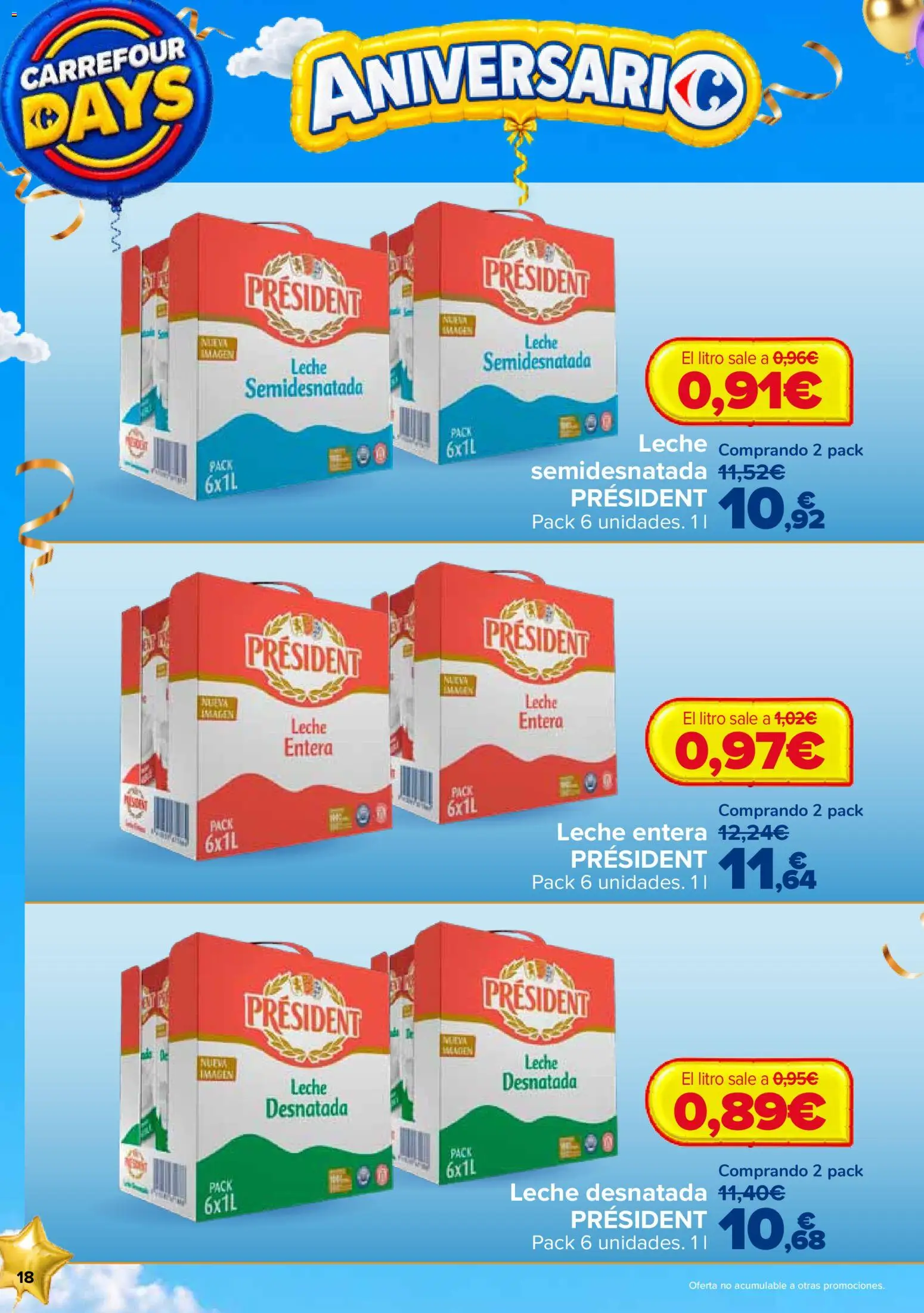Carrefour Days │ válido desde el 01/10/2026 | Página: 18 | Productos: Leche desnatada, Leche entera, Leche semidesnatada, Leche