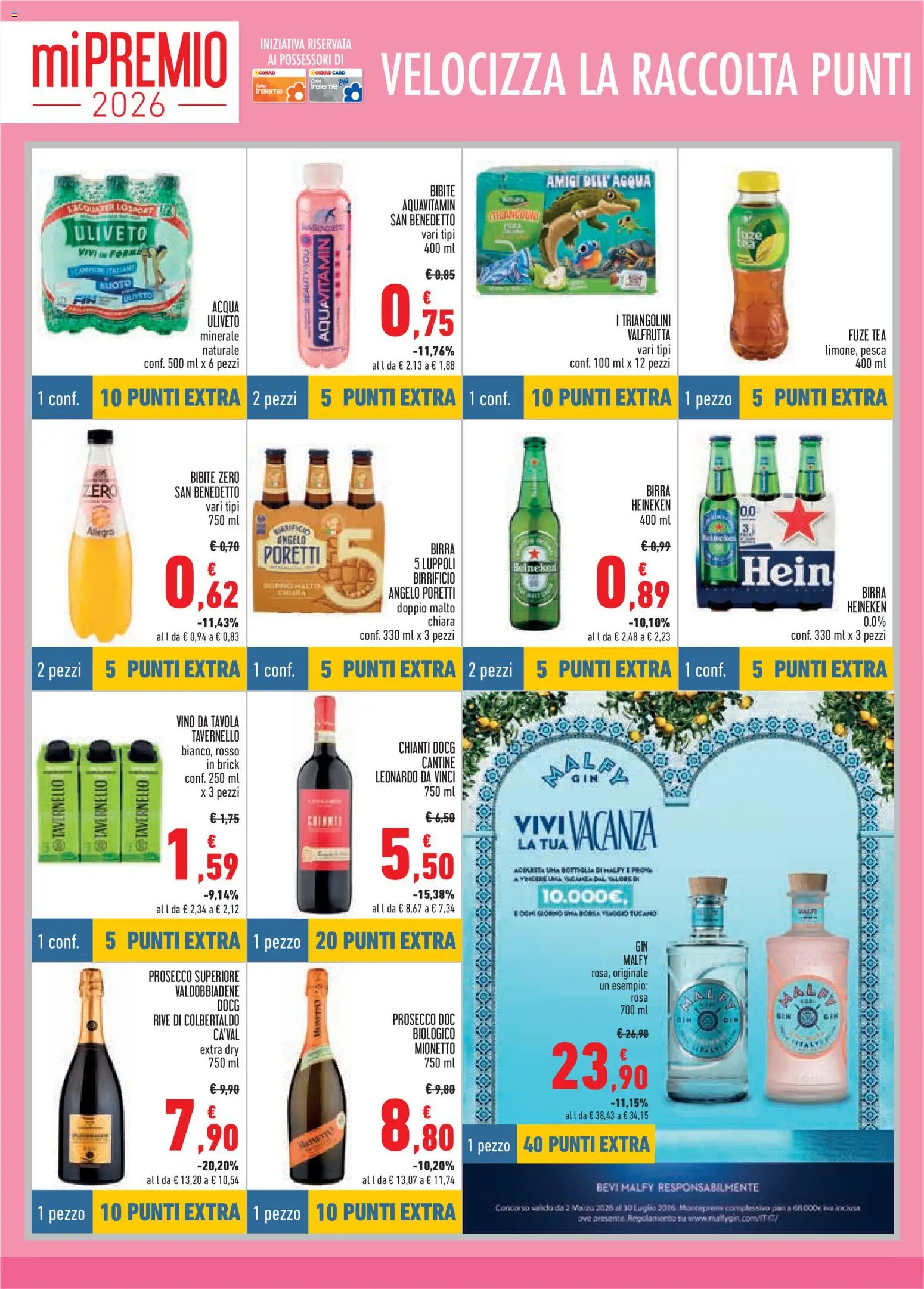 Volantino Conad del 21.05.2026 | Pagina: 8 | Prodotti: Birra, Gin, Prosecco, Pesca