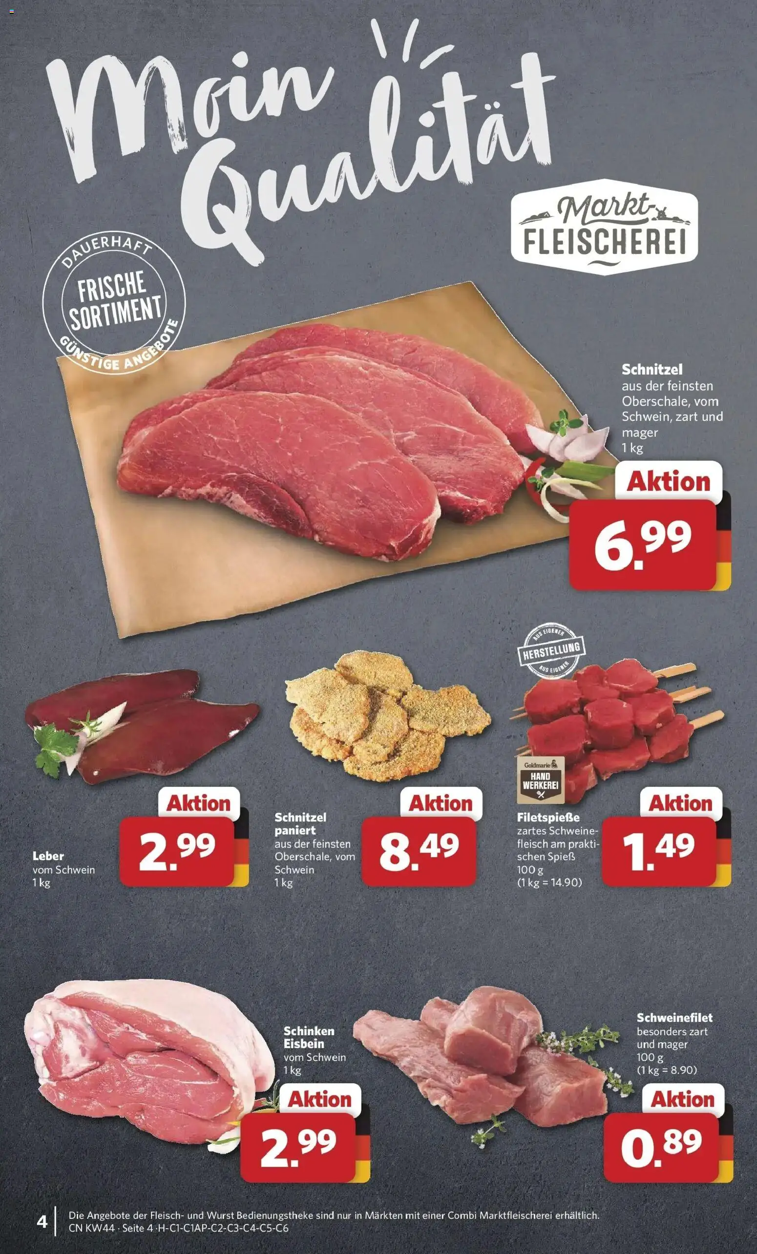 Combi Prospekt Twistringen (ab 26.10.2026) zum Blättern | Seite: 4 | Produkte: Schnitzel, Wurst, Schinken, Fleisch
