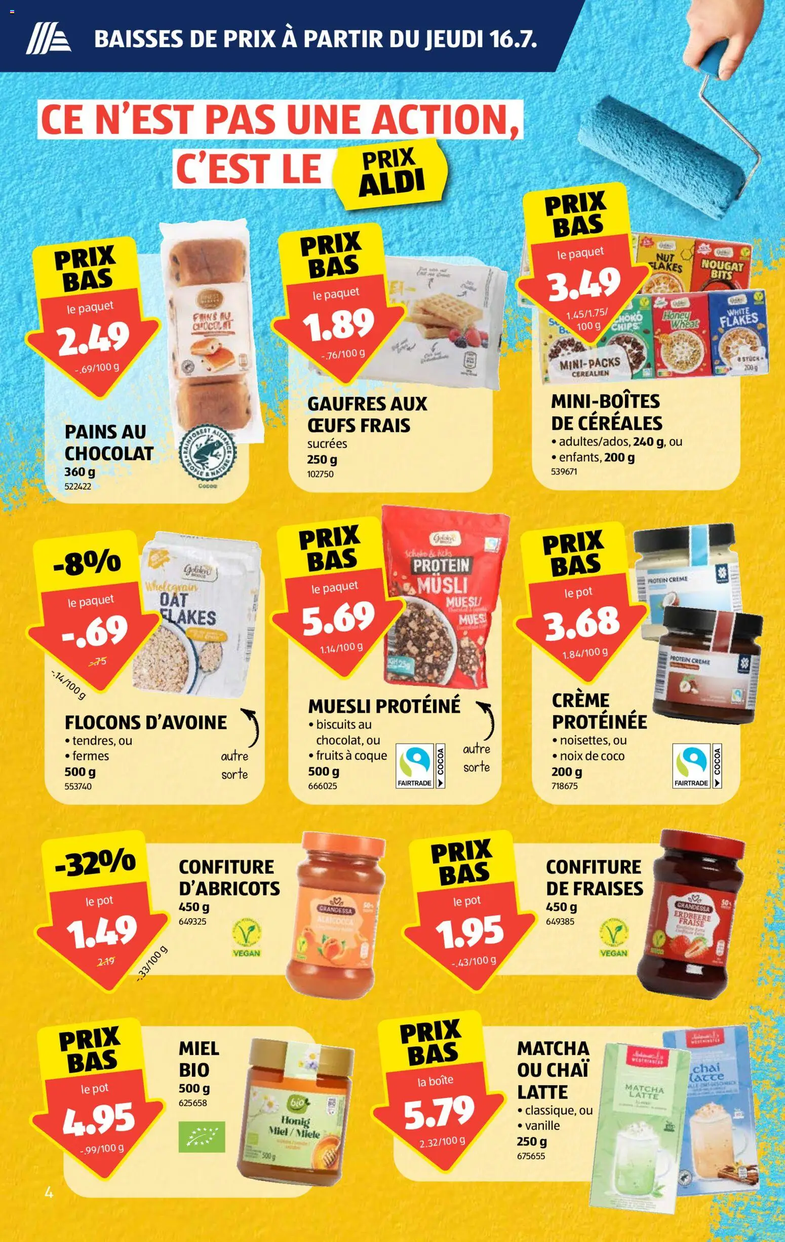 Aldi aktionen FR – gültig ab 16.07.2026 | Seite: 4 | Produkte: Chips, Miele, Creme