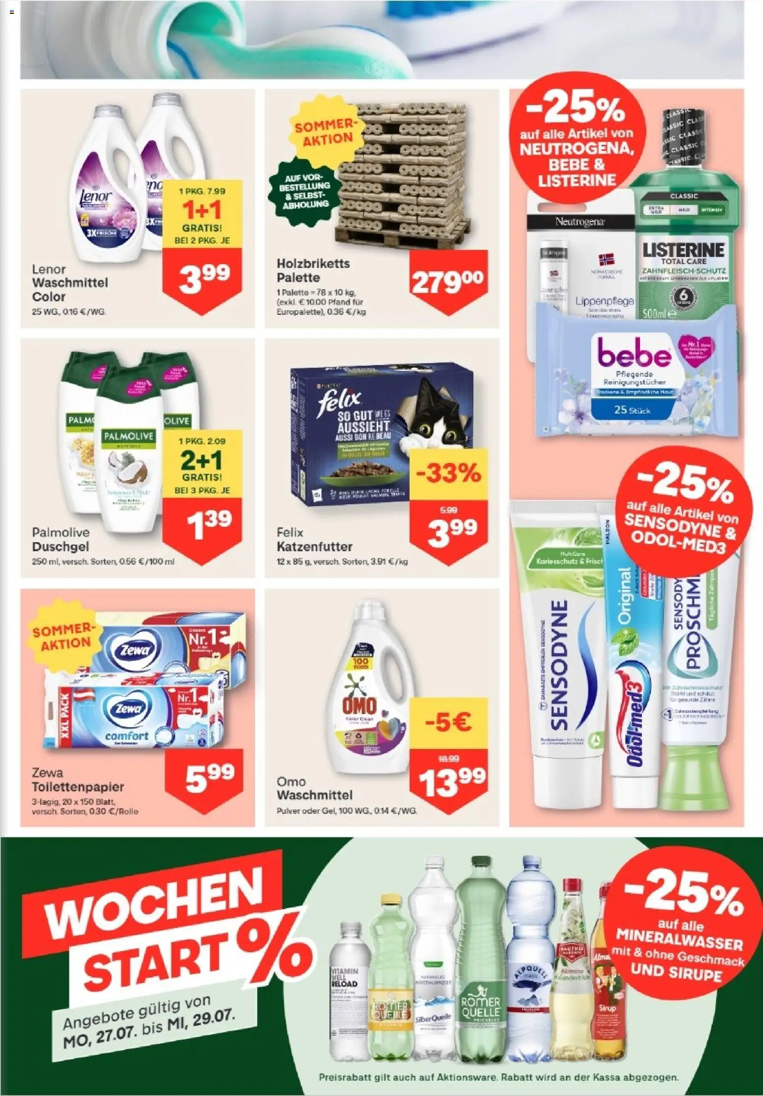 MPREIS Anras gültig ab 23.07.2026 | Seite: 15 | Produkte: Duschgel, Reinigungstücher, Waschmittel