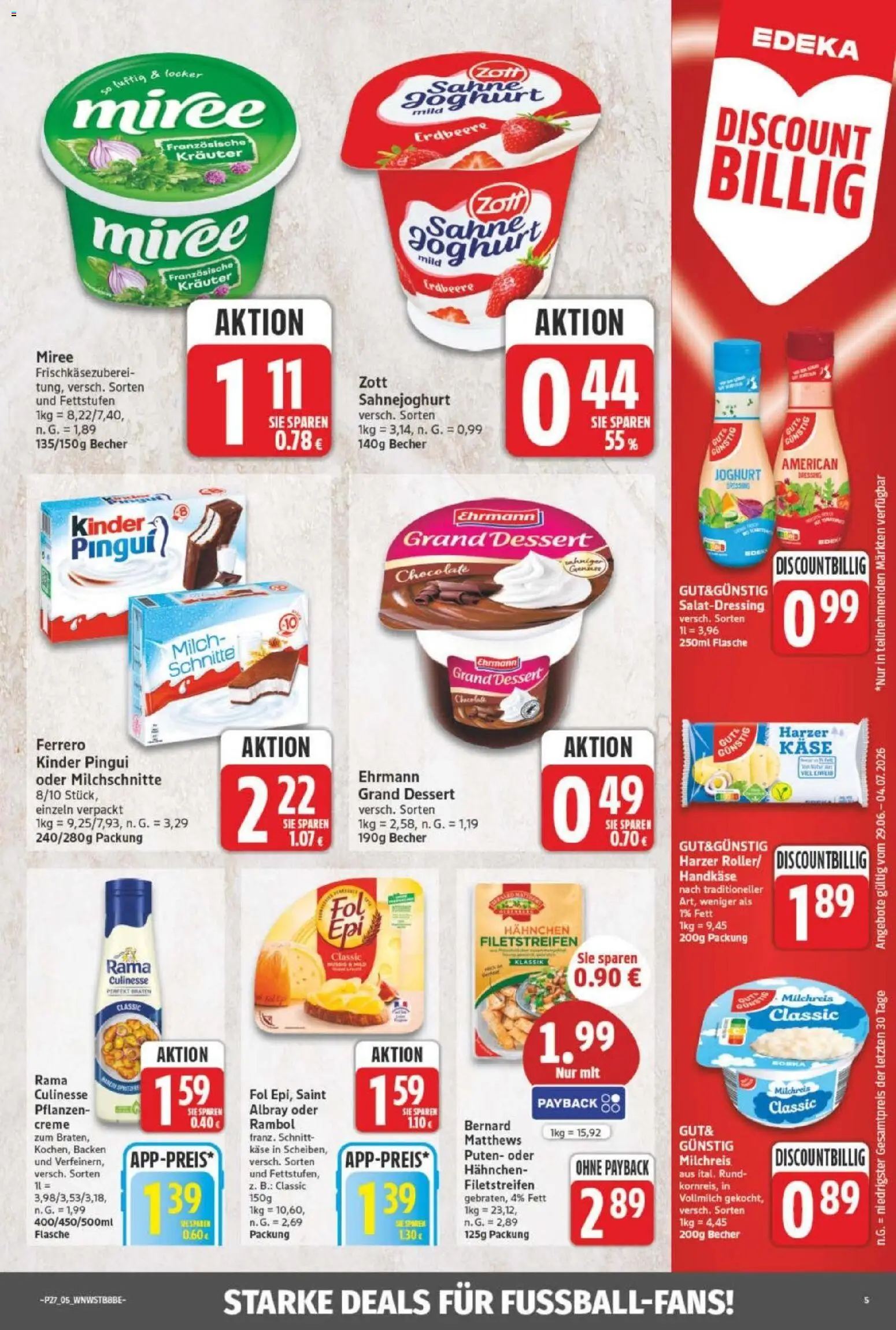 NP Discount Prospekt – gültig ab 29.06.2026 | Seite: 5 | Produkte: Hahnchen, Milch, Käse, Creme