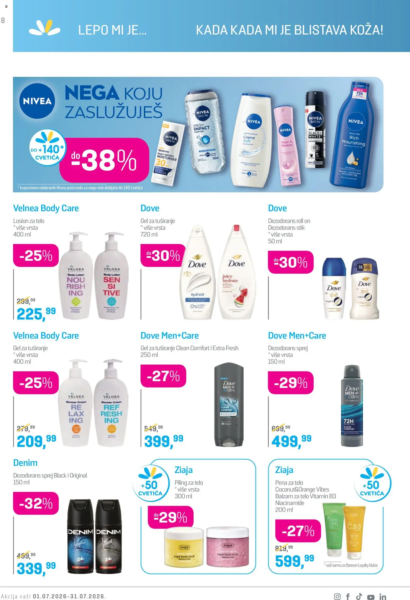 Lilly drogerie katalog - važi od 01.07.2026 | Strana: 8 | Proizvode: Nivea, Gel za tuširanje, Dove, Dezodorans