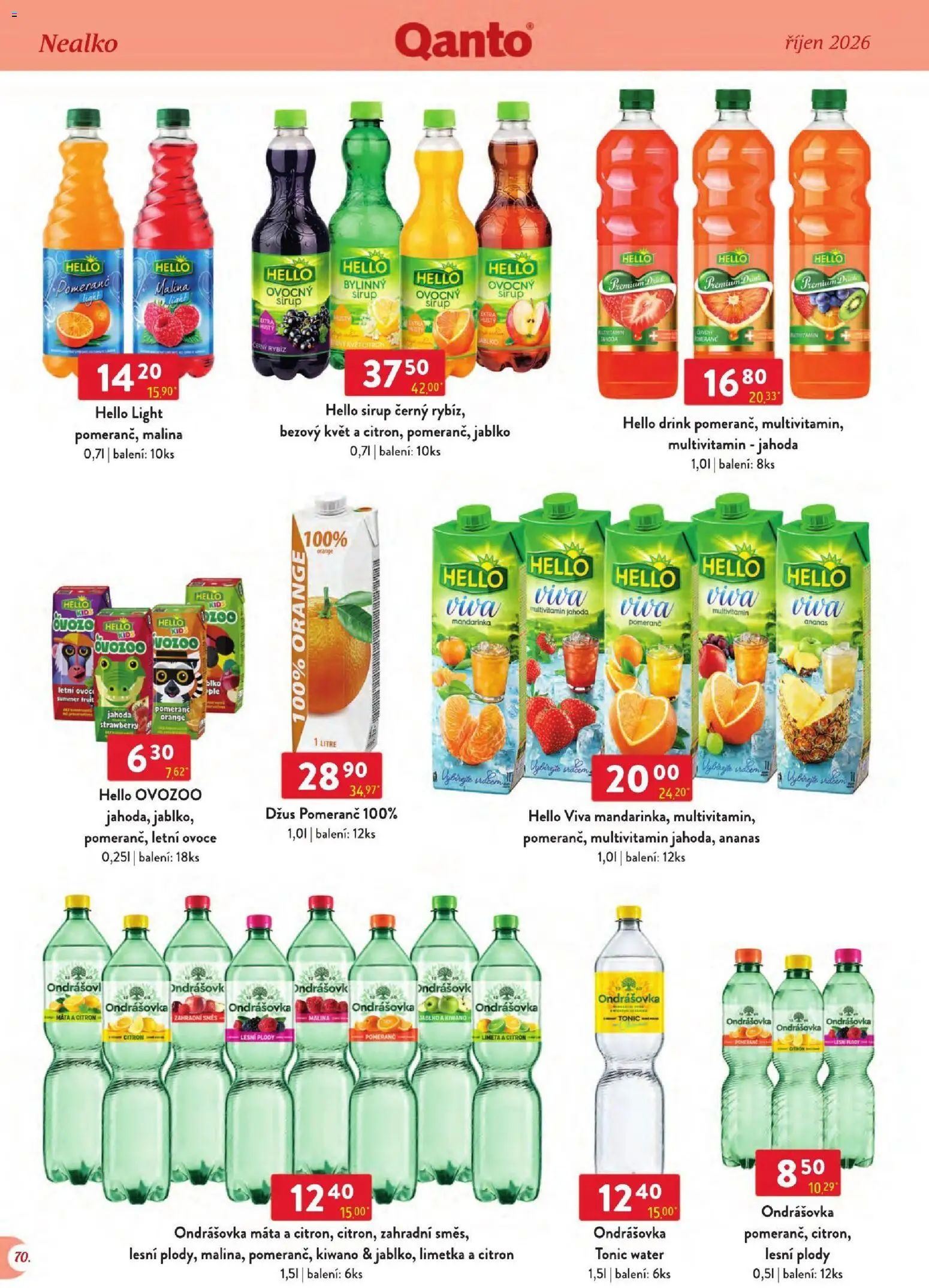 Astur & Qanto leták - Velkoobchod 10/2026 od 01.10.2026 | Strana: 70 | Produkty: Ovoce, Tonic Water, Citron, Ovocný sirup