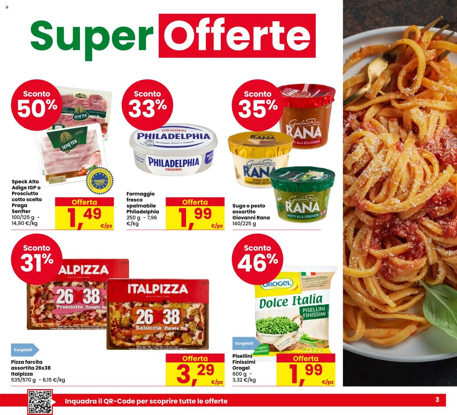 Volantino Despar del 29/10/2026 | Pagina: 3 | Prodotti: Pizza, Prosciutto, Salsiccia, Parmigiano