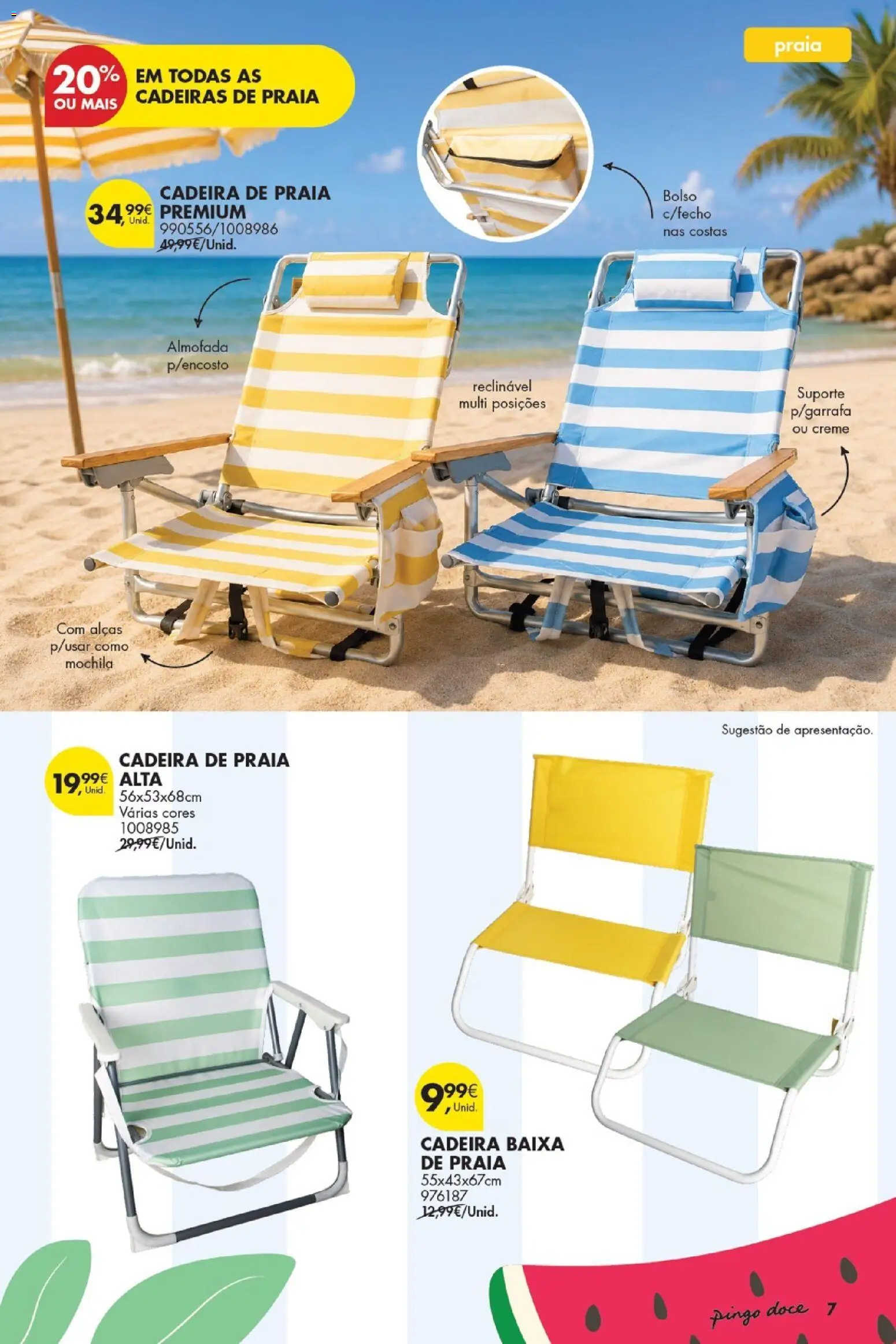 Pingo Doce Bazar Verão 2 │ válido de 30/06/2026 | Página: 7 | Produtos: Mochila, Cadeiras, Cadeira de praia, Creme