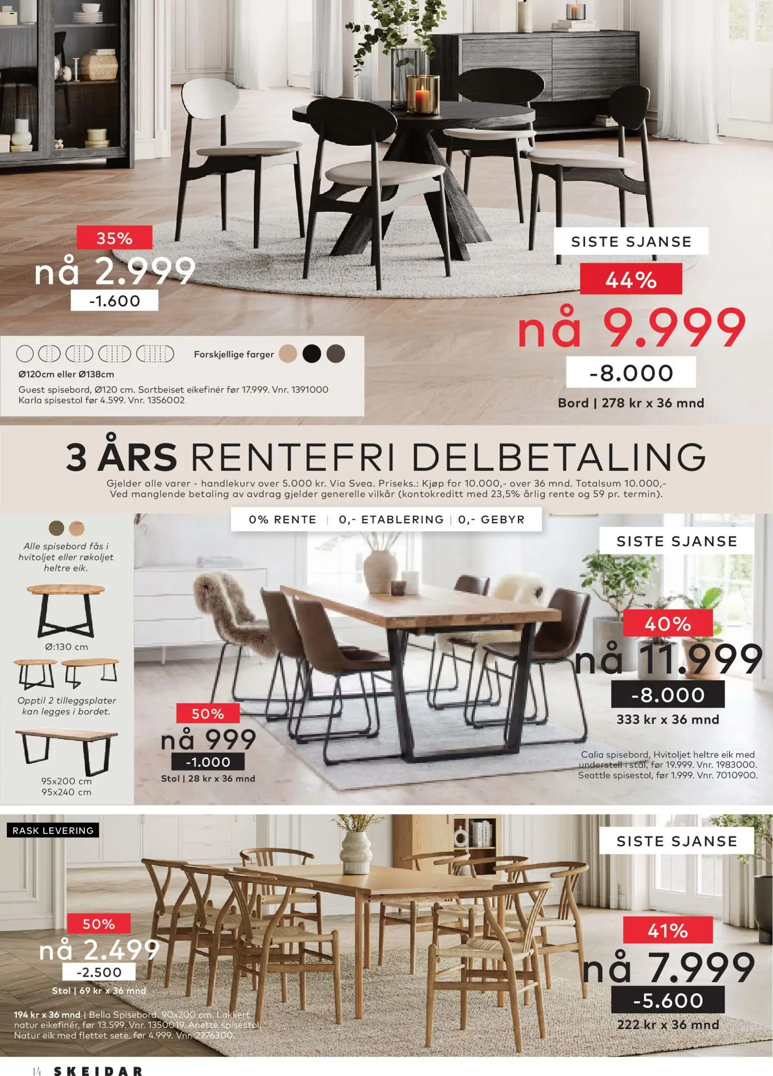 {H1} | Side: 14 | Produkter: Spisebord, Spisestol, Bord, Stol