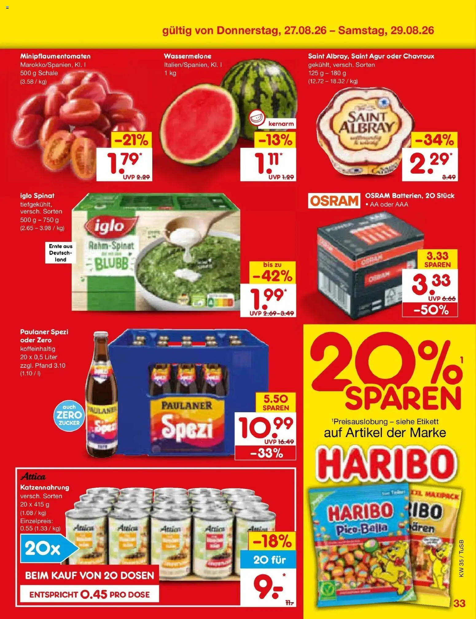 Netto Marken-Discount Prospekt Sindelfingen (ab 24.08.2026) » Angebote | Seite: 47 | Produkte: Haribo, Iglo, Zucker, Paulaner