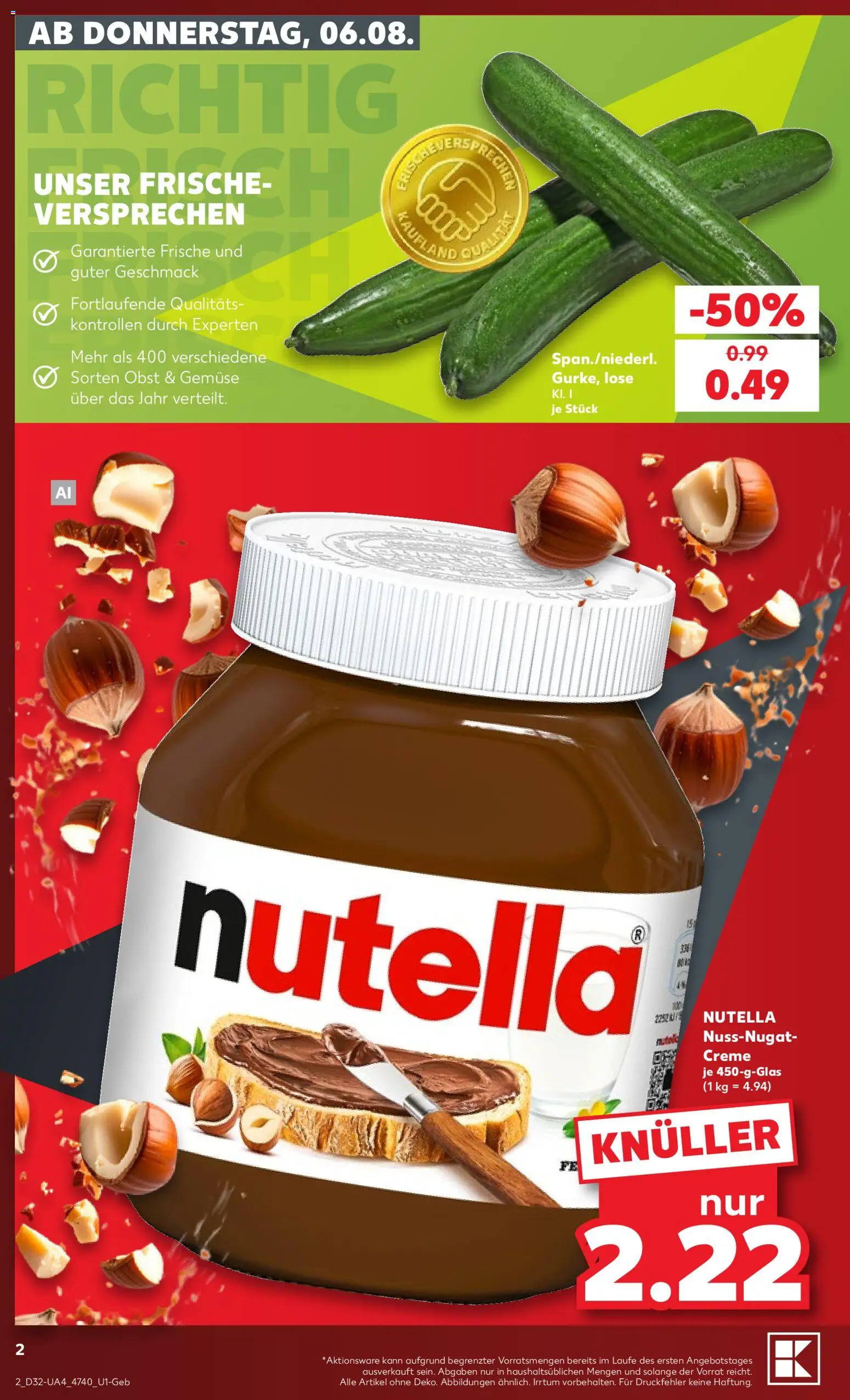 Kaufland Německo leták - Hannover od 06.08.2026 | Strana: 2 | Produkty: Nutella