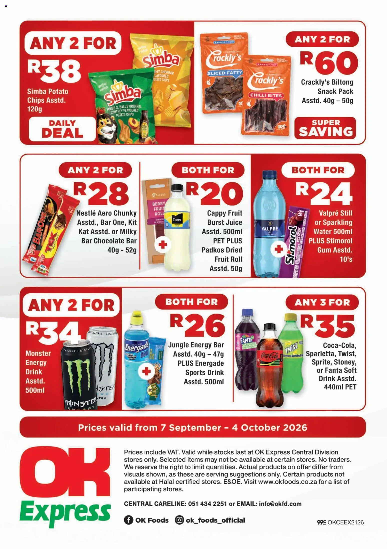 New OK Foods catalogue – valid from 07/09/2026 | Page: 4 | Products: Chutney, Juice, Water, Chilli