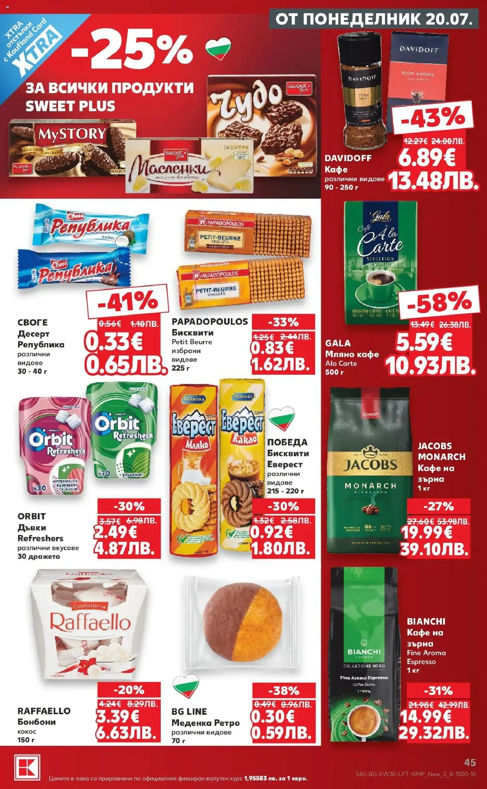 {H1} | Страница: 45 | Продукти: Бонбони, Мляко, Кафе на зърна, Бисквити