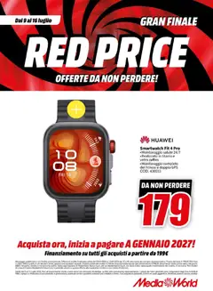 Anteprima del volantino Media World volantino valido a partire dal 09/07/2026 | Pagina: 37 | Prodotti: Huawei, Smartwatch