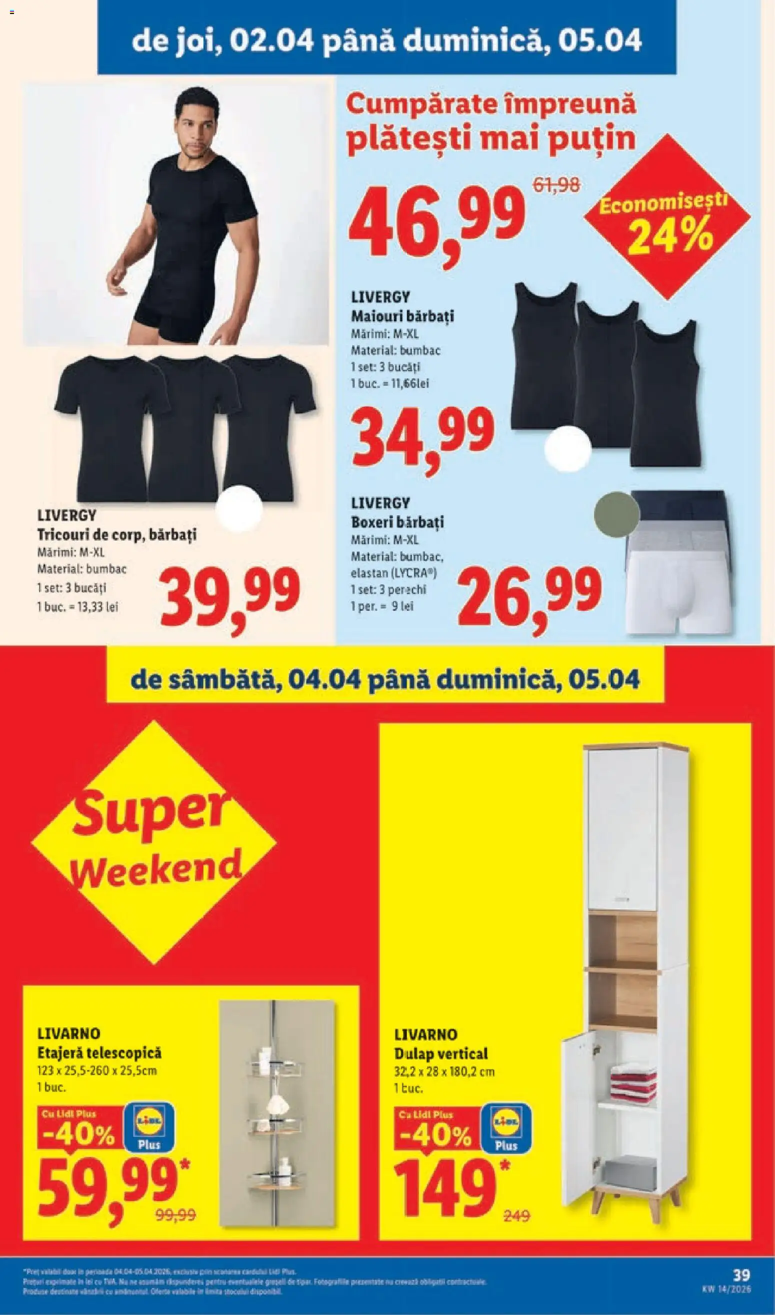 Noul catalog Lidl – valabil de la 30.03.2026 | Pagină: 39 | Produse: Etajeră, Boxeri