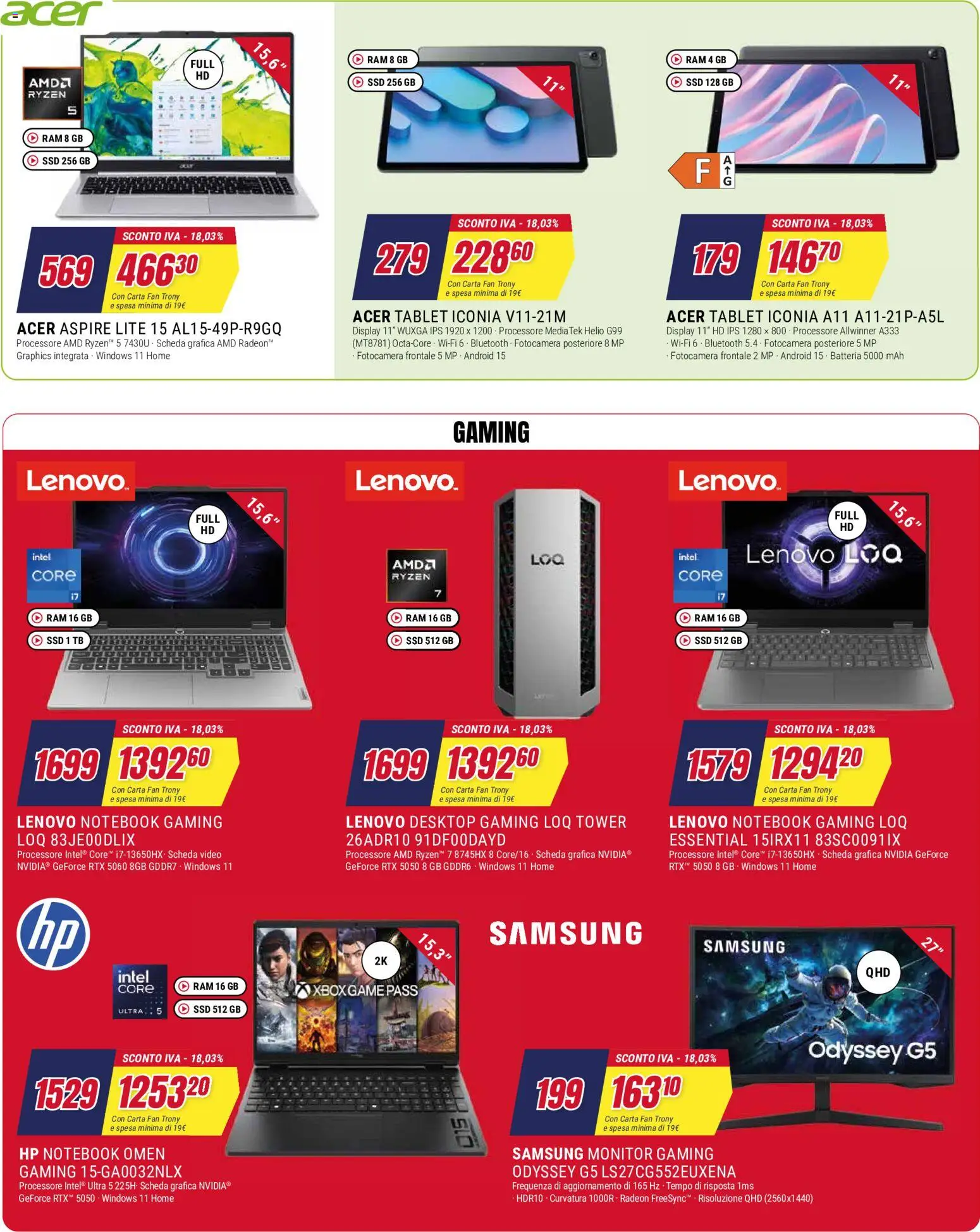 Volantino Trony del 01/10/2026 | Pagina: 29 | Prodotti: Monitor, Notebook, Xbox, Fan