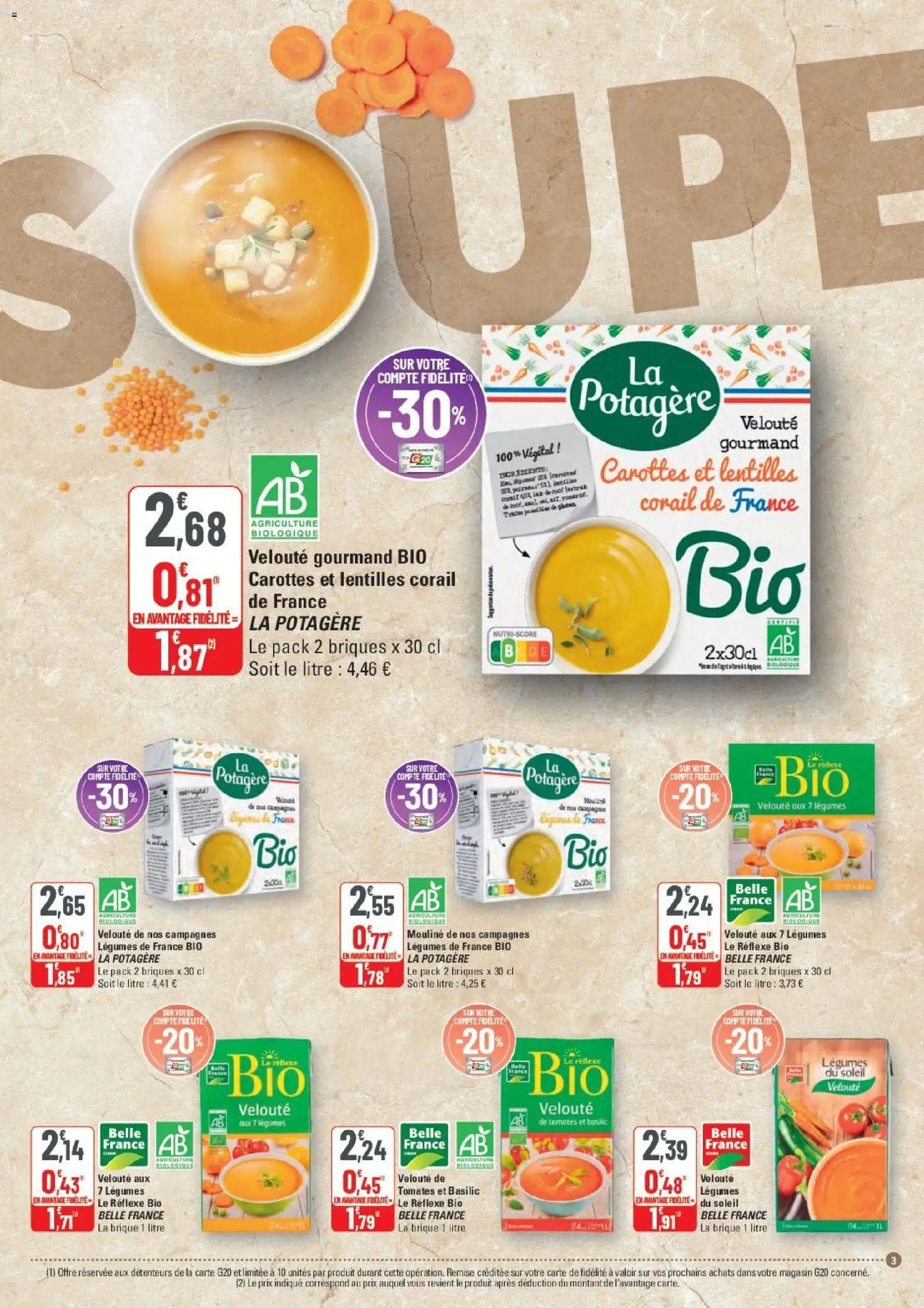 {H1} | Page: 3 | Produits: Brique, Briques, Lentilles corail, Tomates