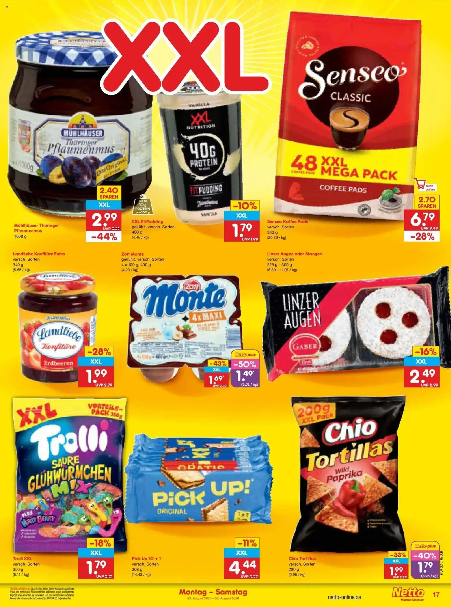 Netto Marken-Discount Prospekt – gültig ab 03.08.2026 | Seite: 33 | Produkte: Kaffee, Paprika, Chio tortillas, Erdbeeren