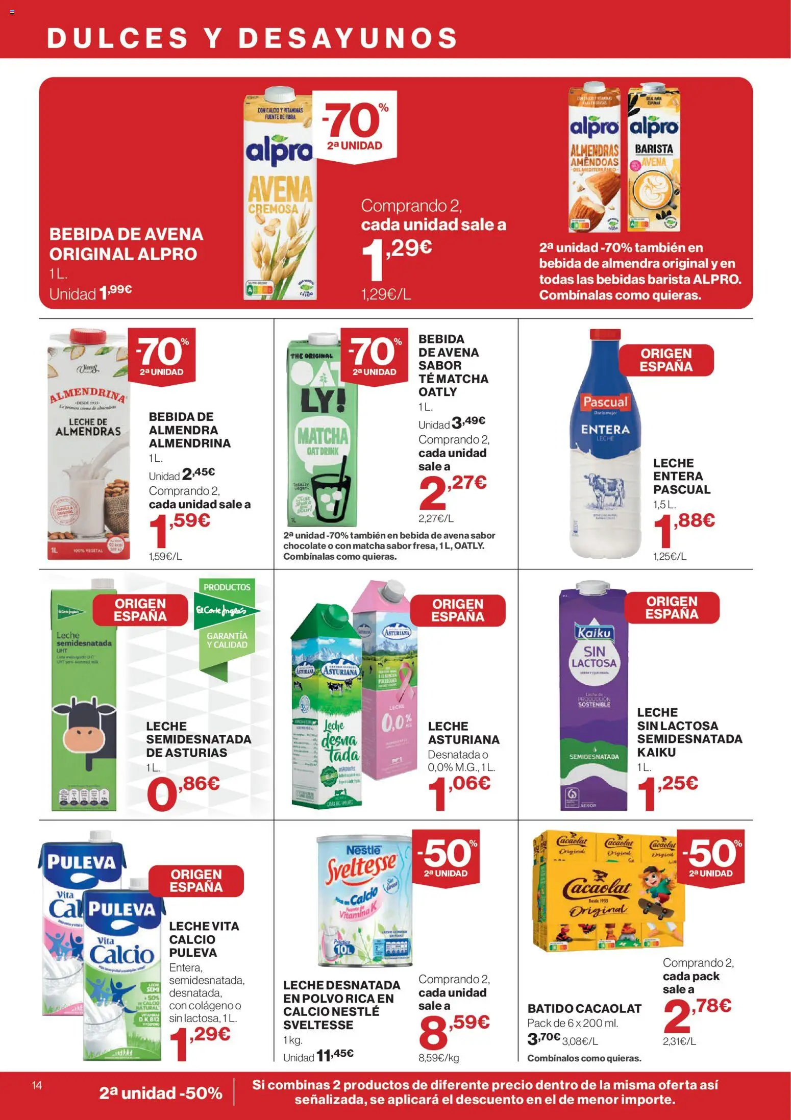 El Corte Inglés ofertas │ válido desde el 04.06.2026 | Página: 14 | Productos: Polvo, Leche, Chocolate, Té