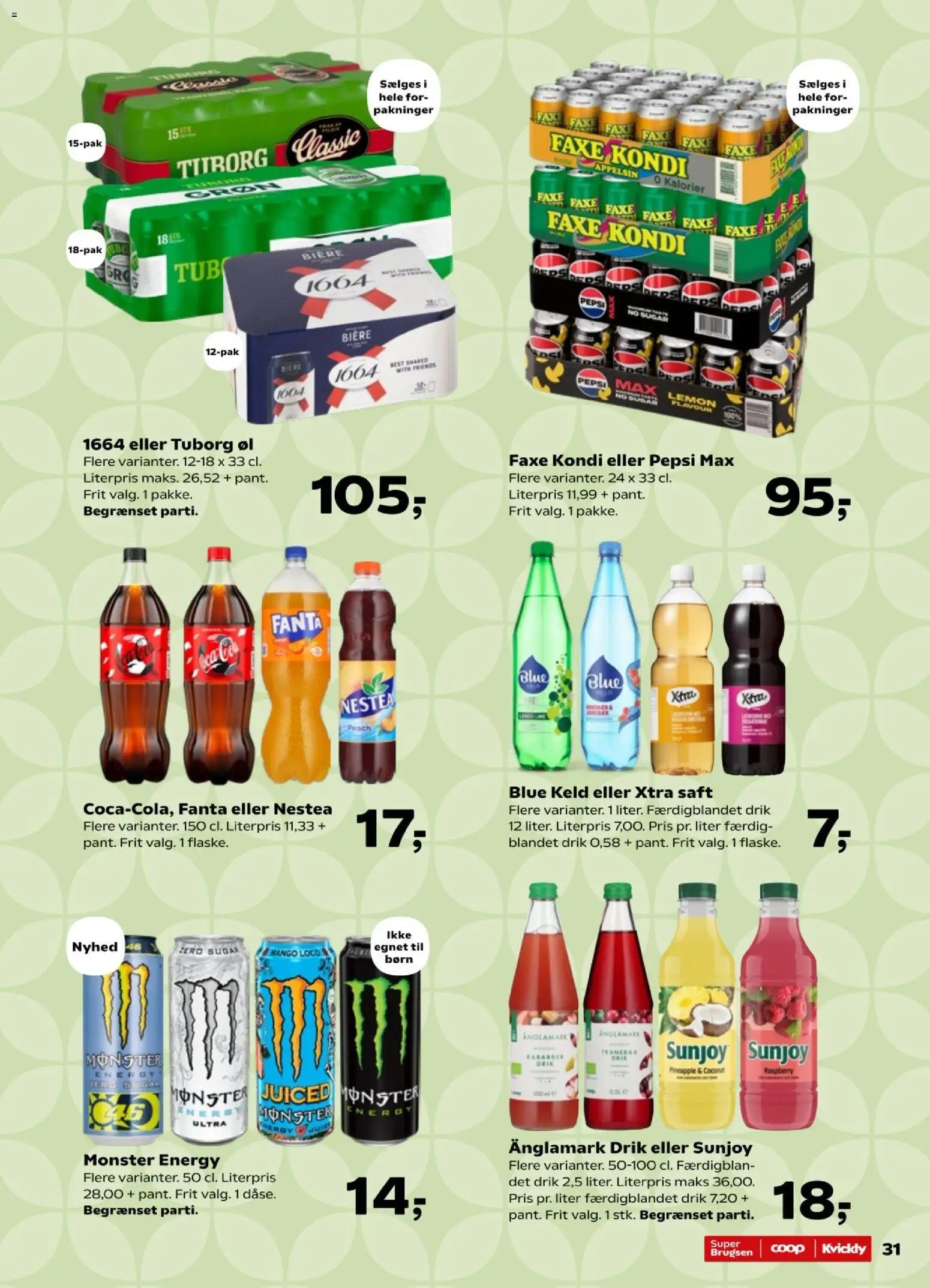 Super Brugsen tilbudsavis – gyldig fra 29.05.2026 | Side: 33 | Produkter: Øl, Faxe Kondi, Pepsi, Pepsi Max