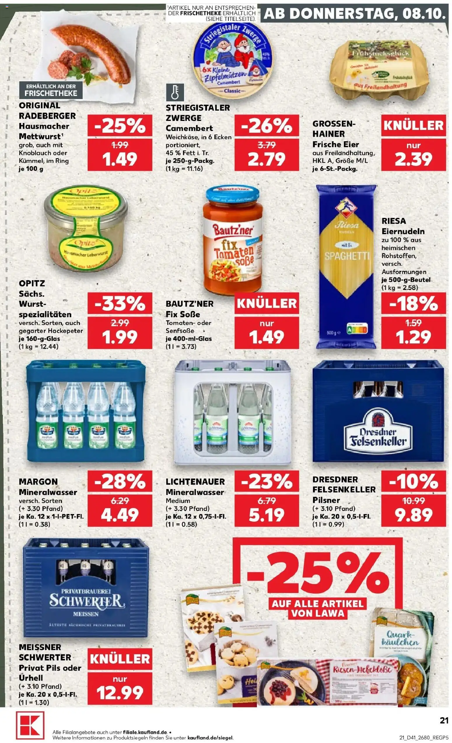 Kaufland Prospekt Coswig – gültig ab 08.10.2026 | Seite: 21 | Produkte: Eier, Spezialitäten, Wurst, Knoblauch