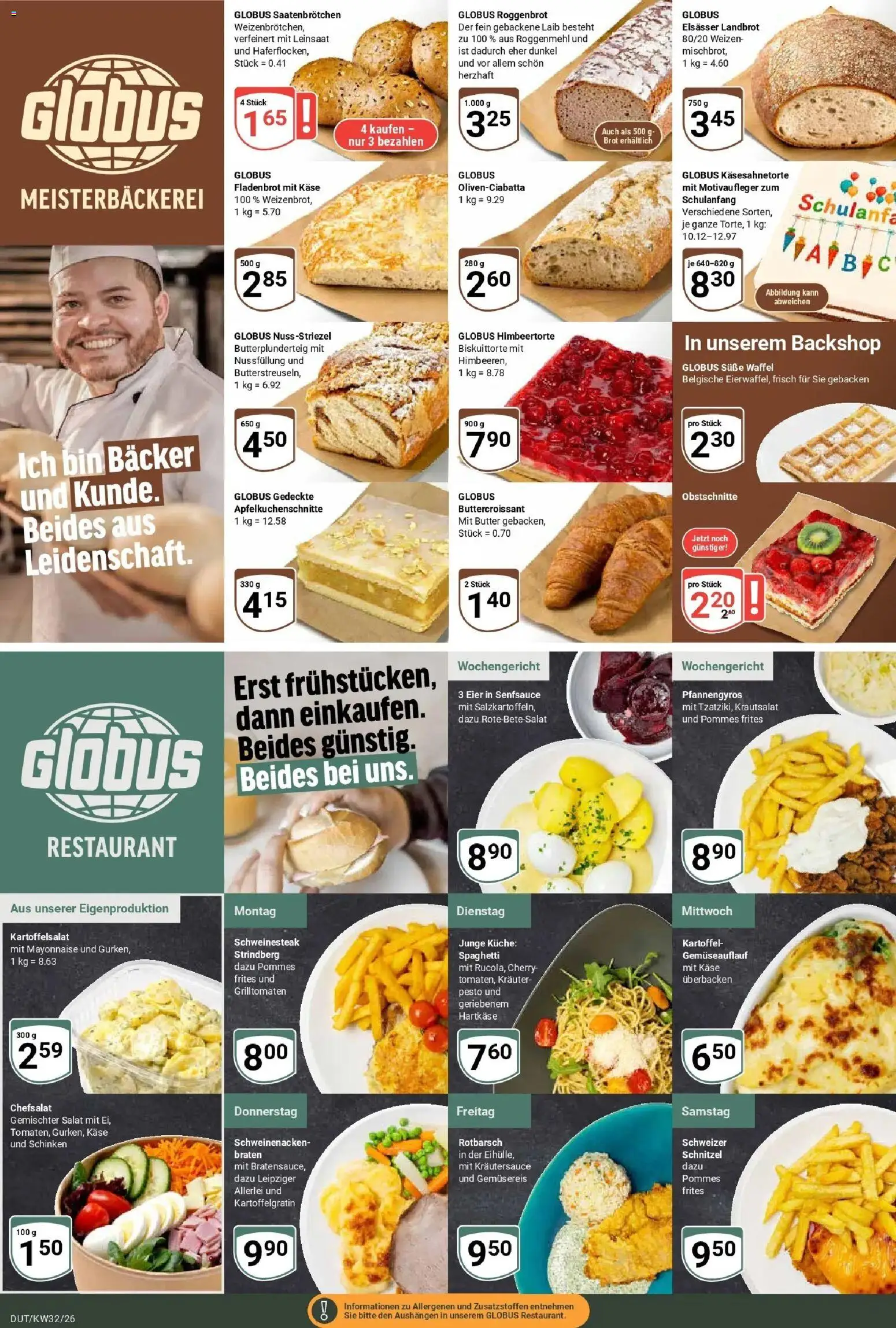 Globus Prospekt Wetzlar-Dutenhofen (ab 03.08.2026) » Angebote online | Seite: 9 | Produkte: Käse, Eier, Pommes frites, Brot