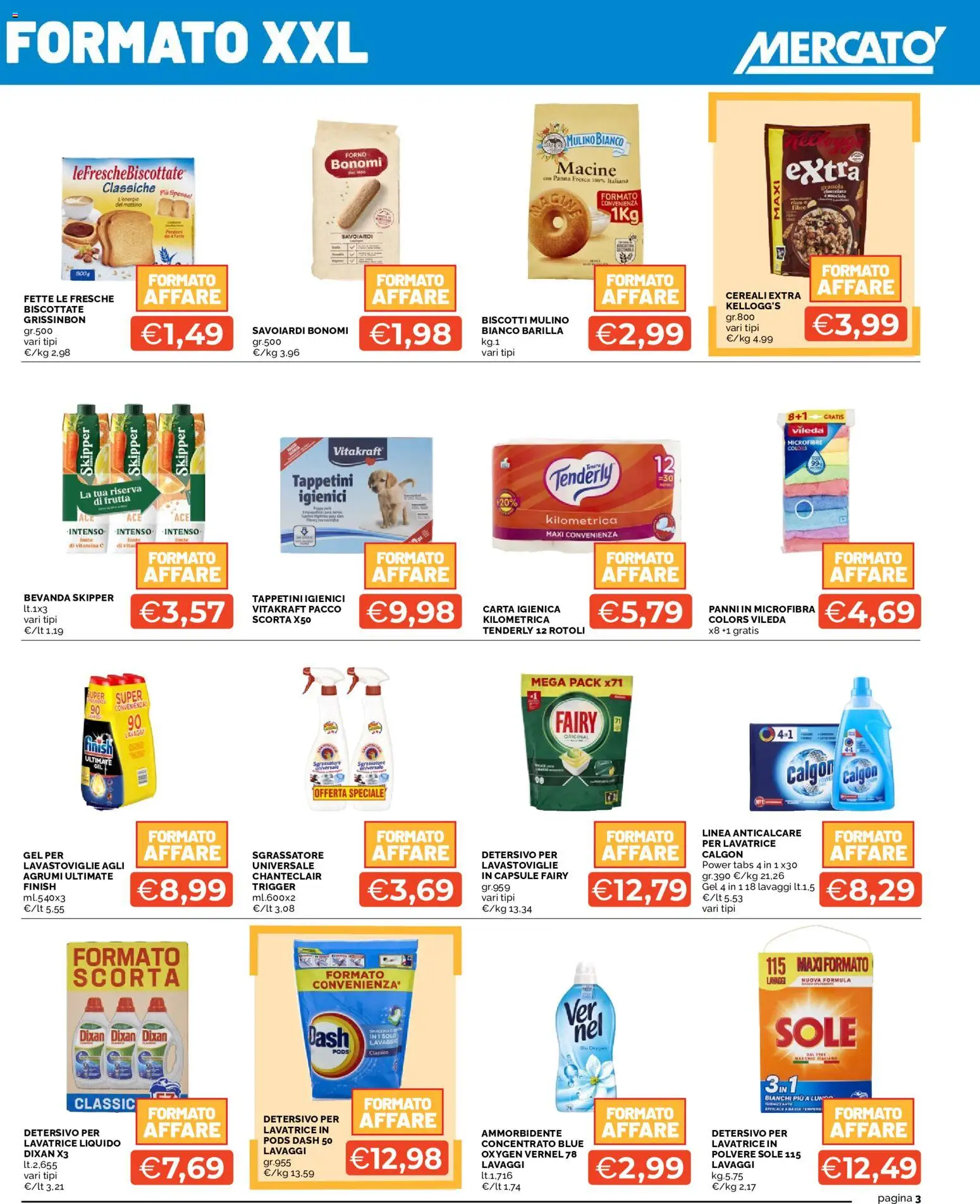 Volantino Mercatò del 20/07/2026 | Pagina: 3 | Prodotti: Cioccolato, Panna, Frutta, Lavatrice