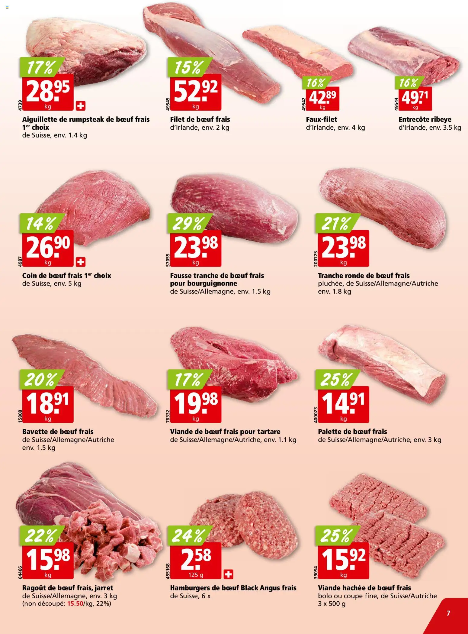 Aligro aktionen Chavannes, Matran, Genève, Sion – gültig ab 12.10.2026 | Seite: 7 | Produkte: Rumpsteak