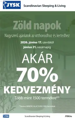 JYSK akciós újság - amely érvényes a következő dátumtól: 17.06.2026