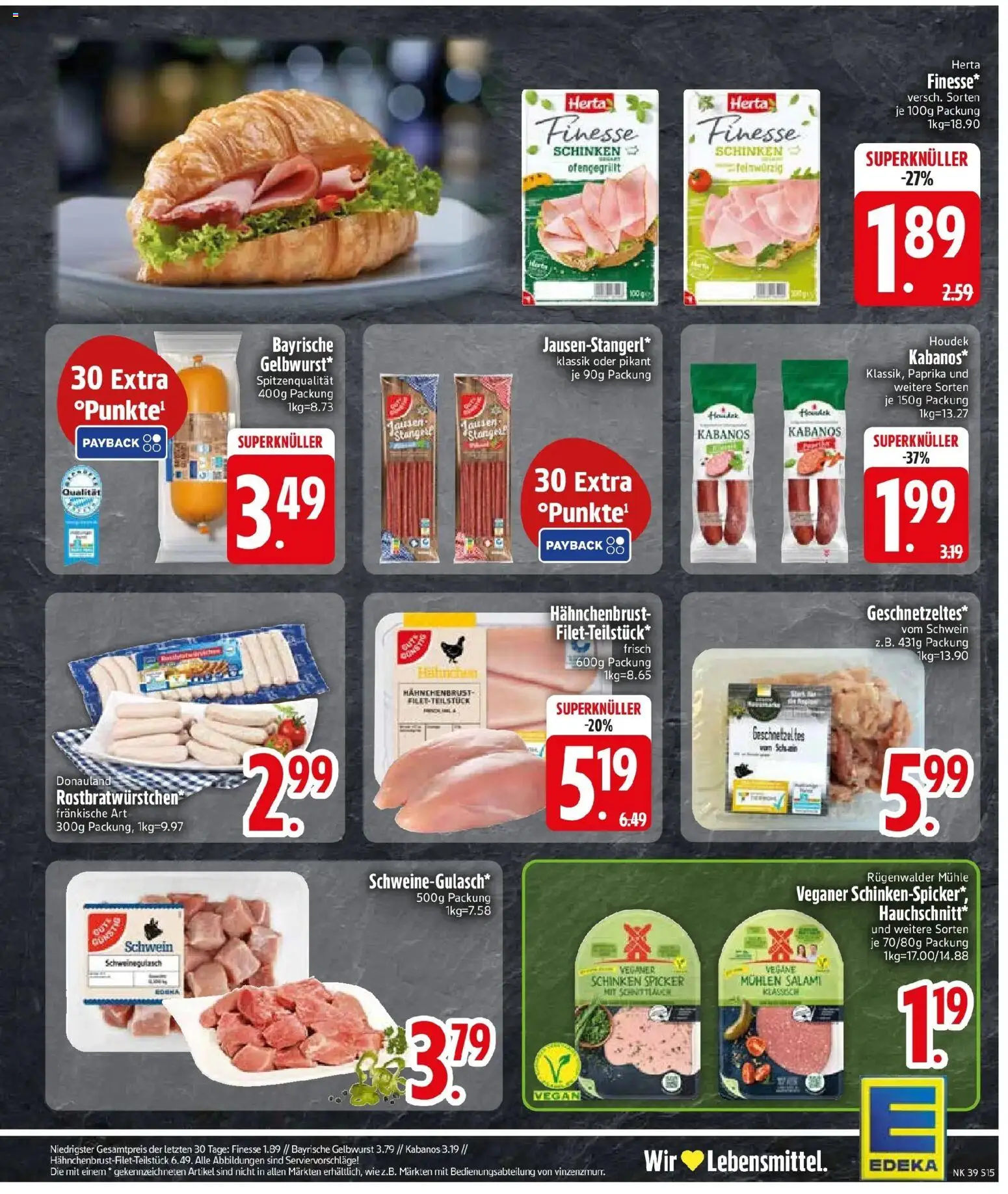 Edeka Prospekt Türkenfeld (ab 21.09.2026) » Angebote Online | Seite: 17 | Produkte: Schweinegulasch, Paprika, Salami, Schinken