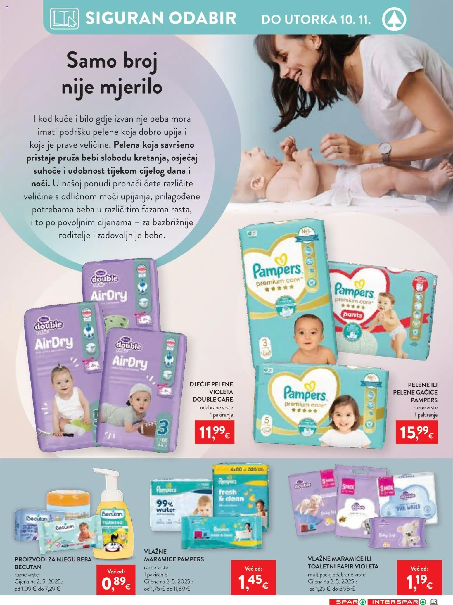 Spar katalog | vrijedi od 21.10.2026 | Stranica: 12 | Proizvodi: Pelene, Dječje pelene, Pampers, Violeta