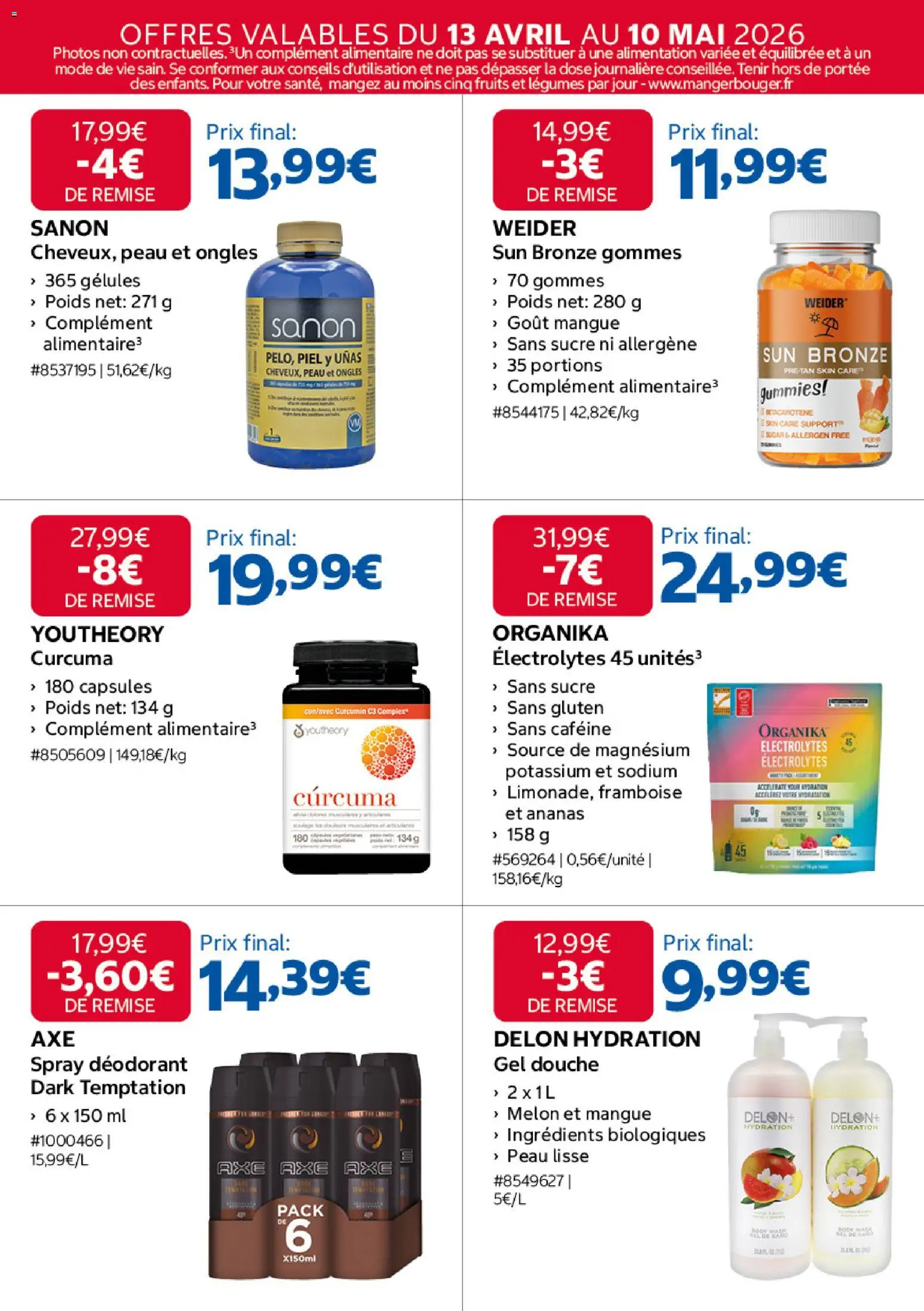 {H1} | Page: 18 | Produits: Sucre, Mangue, Déodorant, Ananas