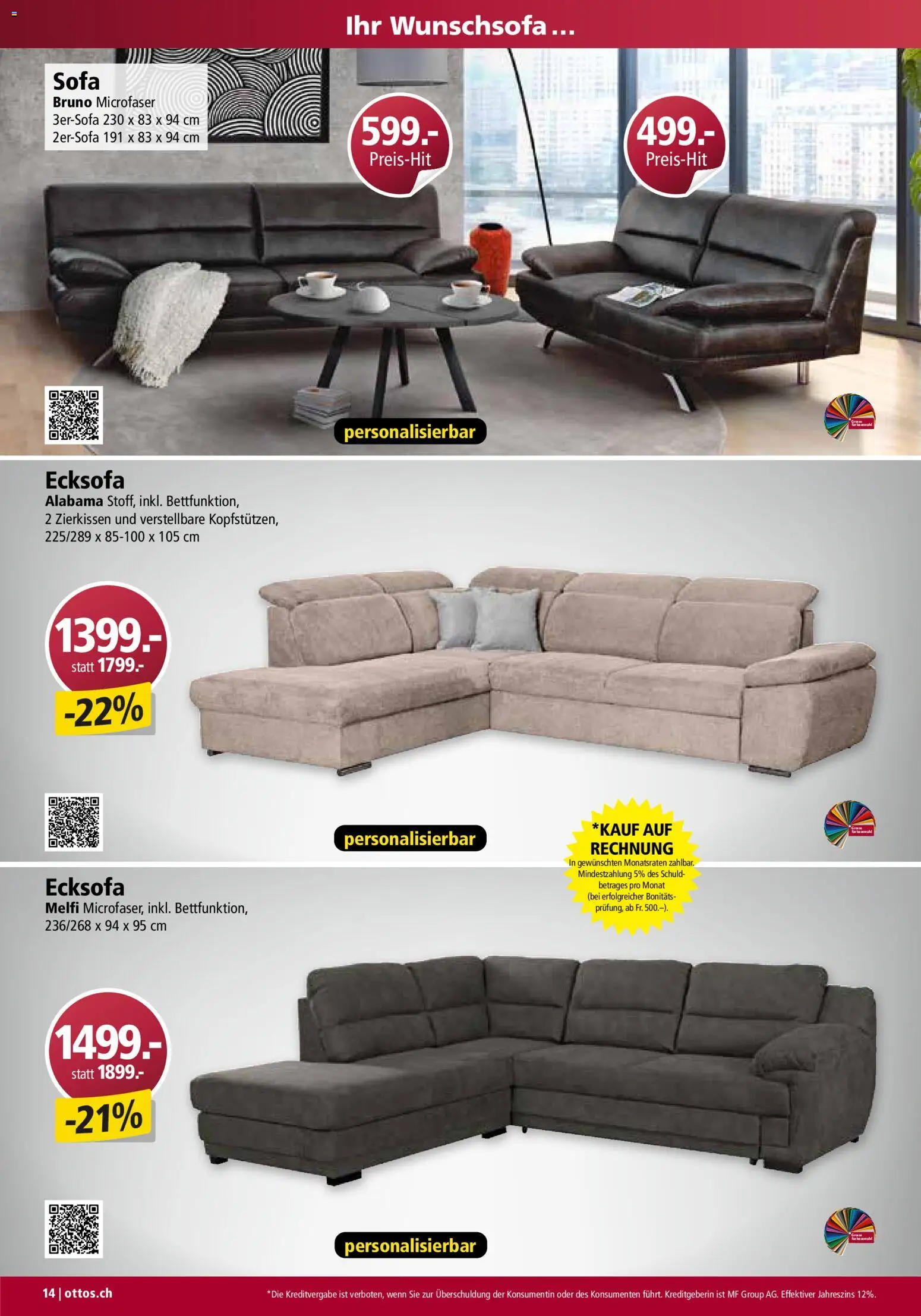 Otto's Aktionen Möbelflyer – gültig ab 01.07.2026 | Seite: 14 | Produkte: Sofa, Ecksofa