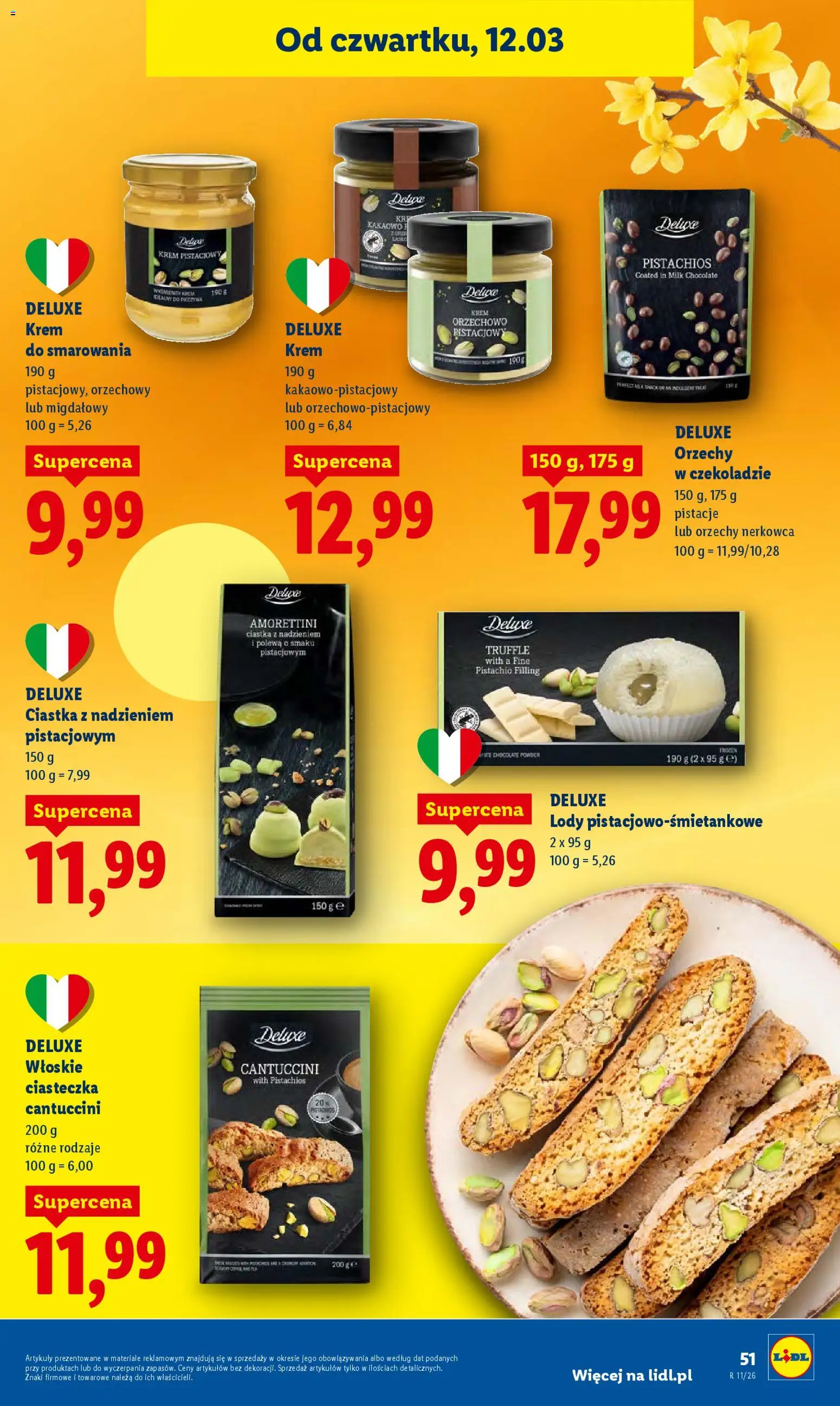 Lidl Polsko leták od 12.03.2026 | Strana: 53 | Produkty: Krém, Deluxe, Cantuccini, Milk chocolate