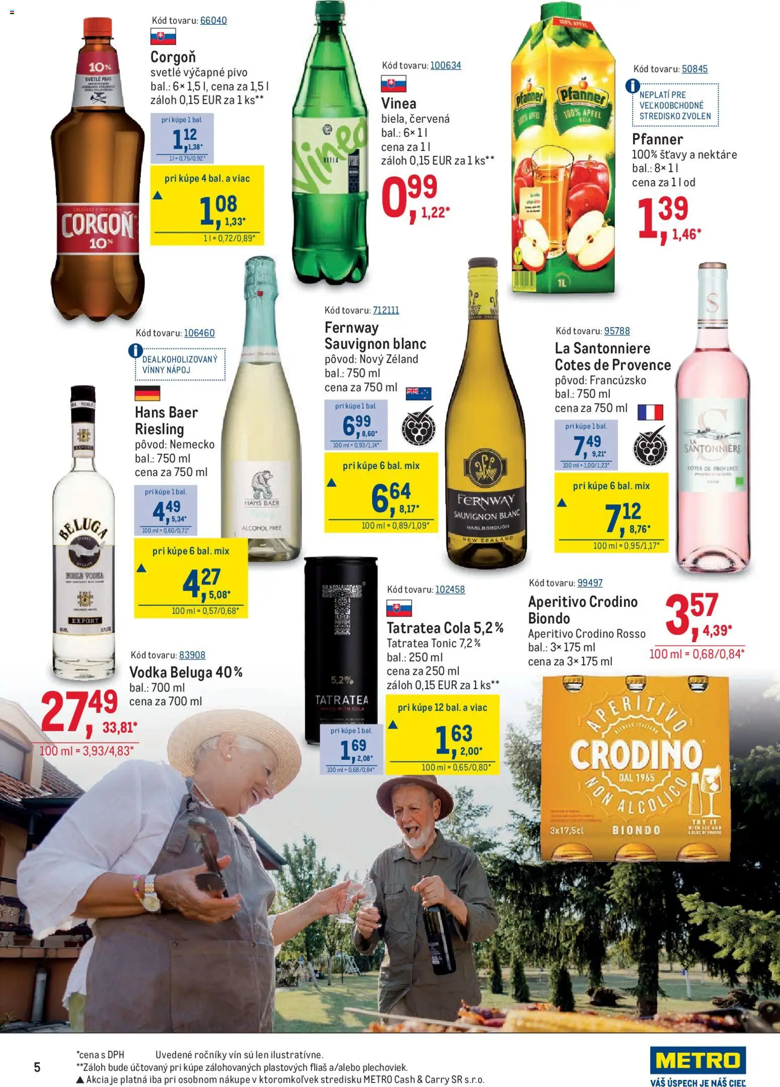 Nové Metro akcie – leták je platný od 06.05.2026 | Strana: 5 | Produkty: Pivo, Corgoň, Cola, Vinea