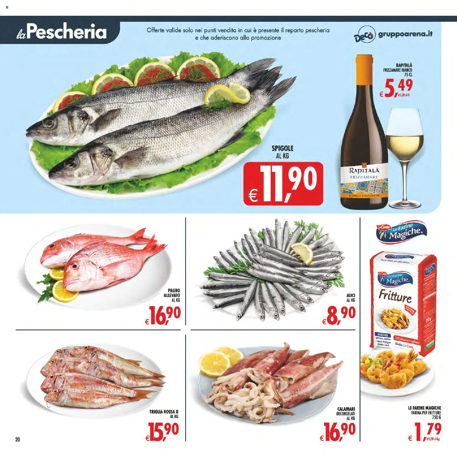 Volantino Decò del 23/10/2026 | Pagina: 21 | Prodotti: Calamari, Farina, Alici