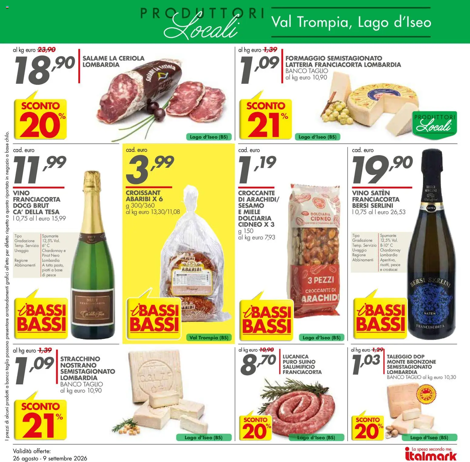 Volantino Italmark del 26/08/2026 | Pagina: 15 | Prodotti: Salame, Piatti, Formaggio, Stracchino