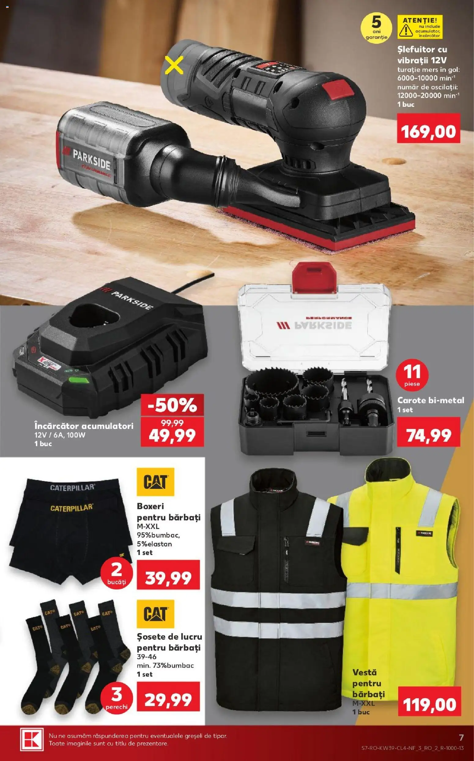 Noul catalog Kaufland – valabil de la 23.09.2026 | Pagină: 7 | Produse: Slefuitor, Vestă, Șosete, Boxeri