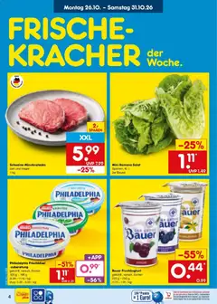 Netto Marken-Discount Prospekt Baesweiler ab 26.10.2026 gültig | Seite: 6 | Produkte: Philadelphia, Fruchtjoghurt, Weste, Salat