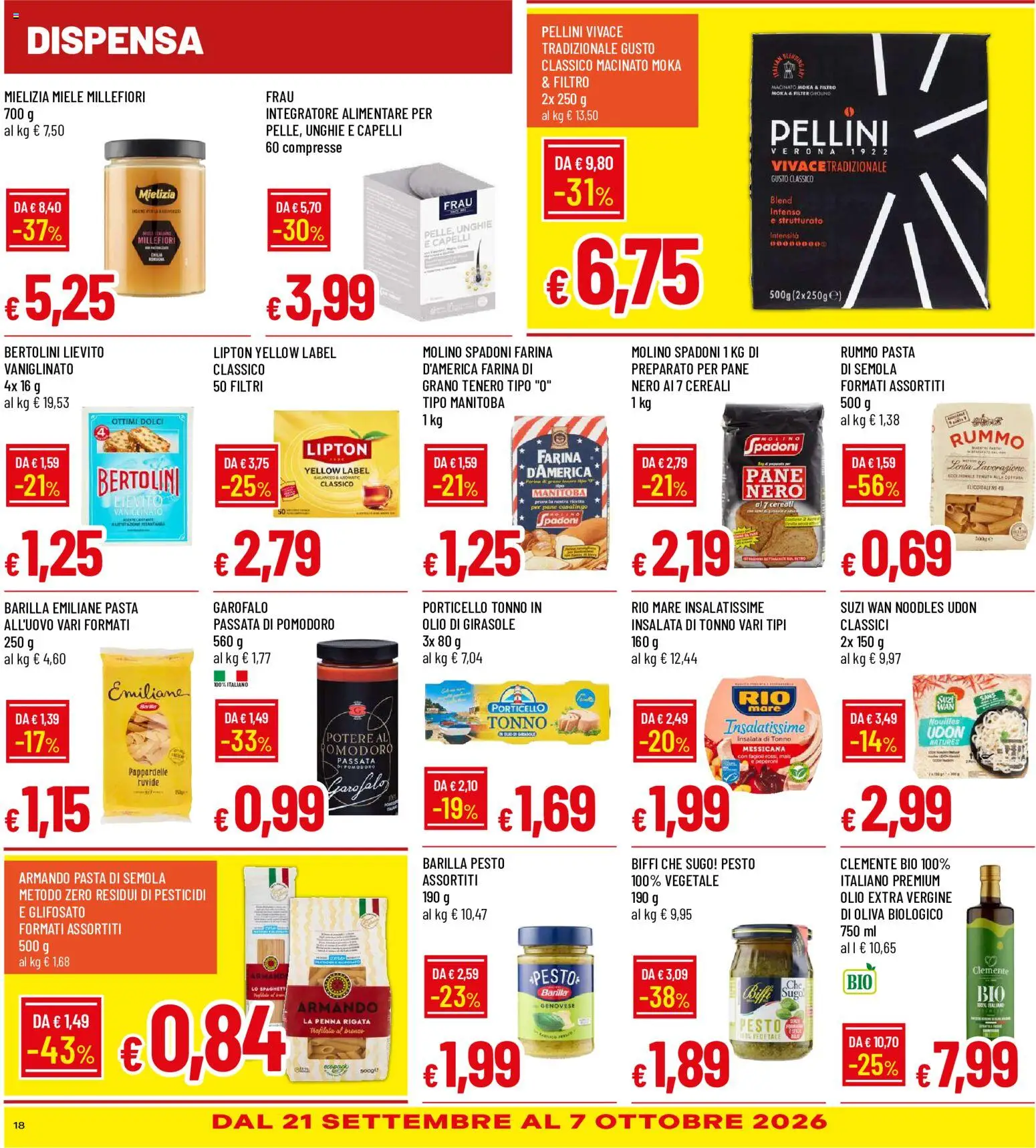 Volantino Galassia del 17/09/2026 | Pagina: 18 | Prodotti: Olio, Dolci, Integratore alimentare, Pellini