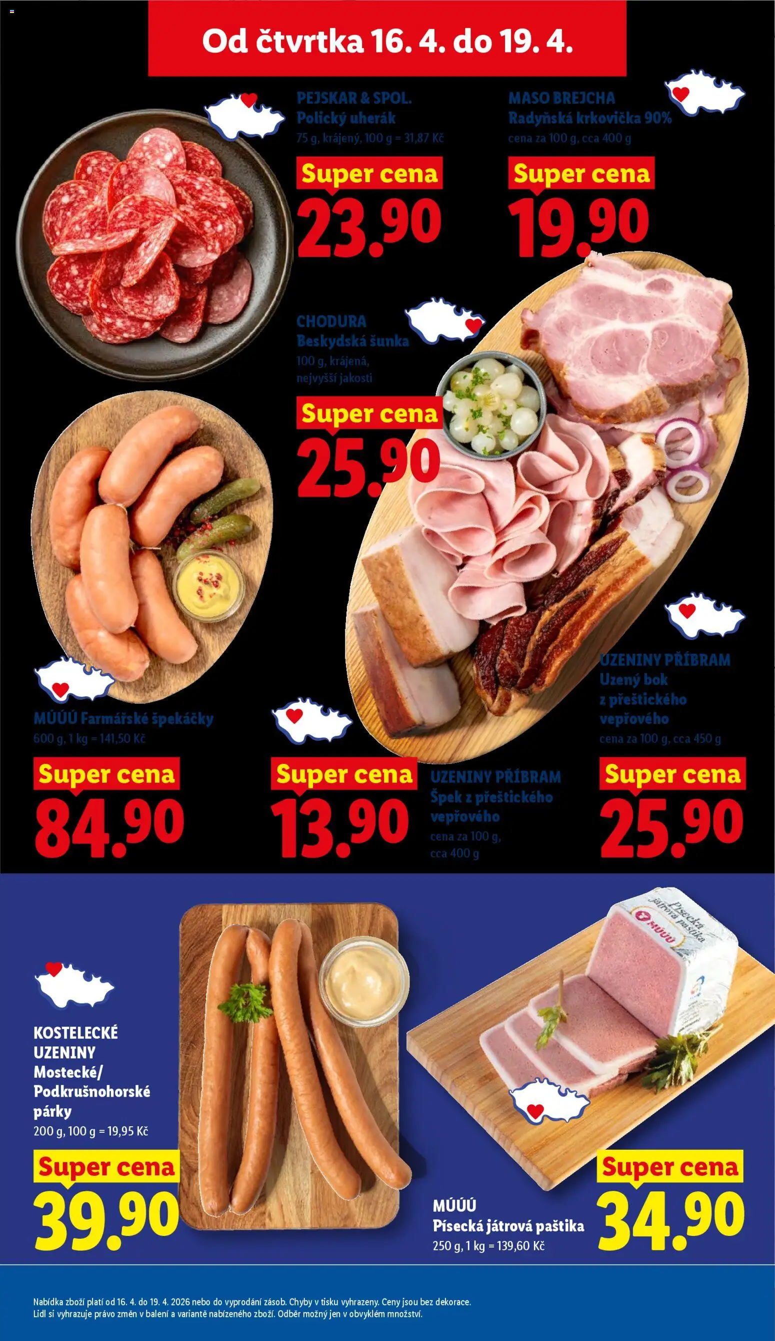 Lidl leták od 16.04.2026 | Strana: 13 | Produkty: Uherák, Šunka, Párky, Paštika