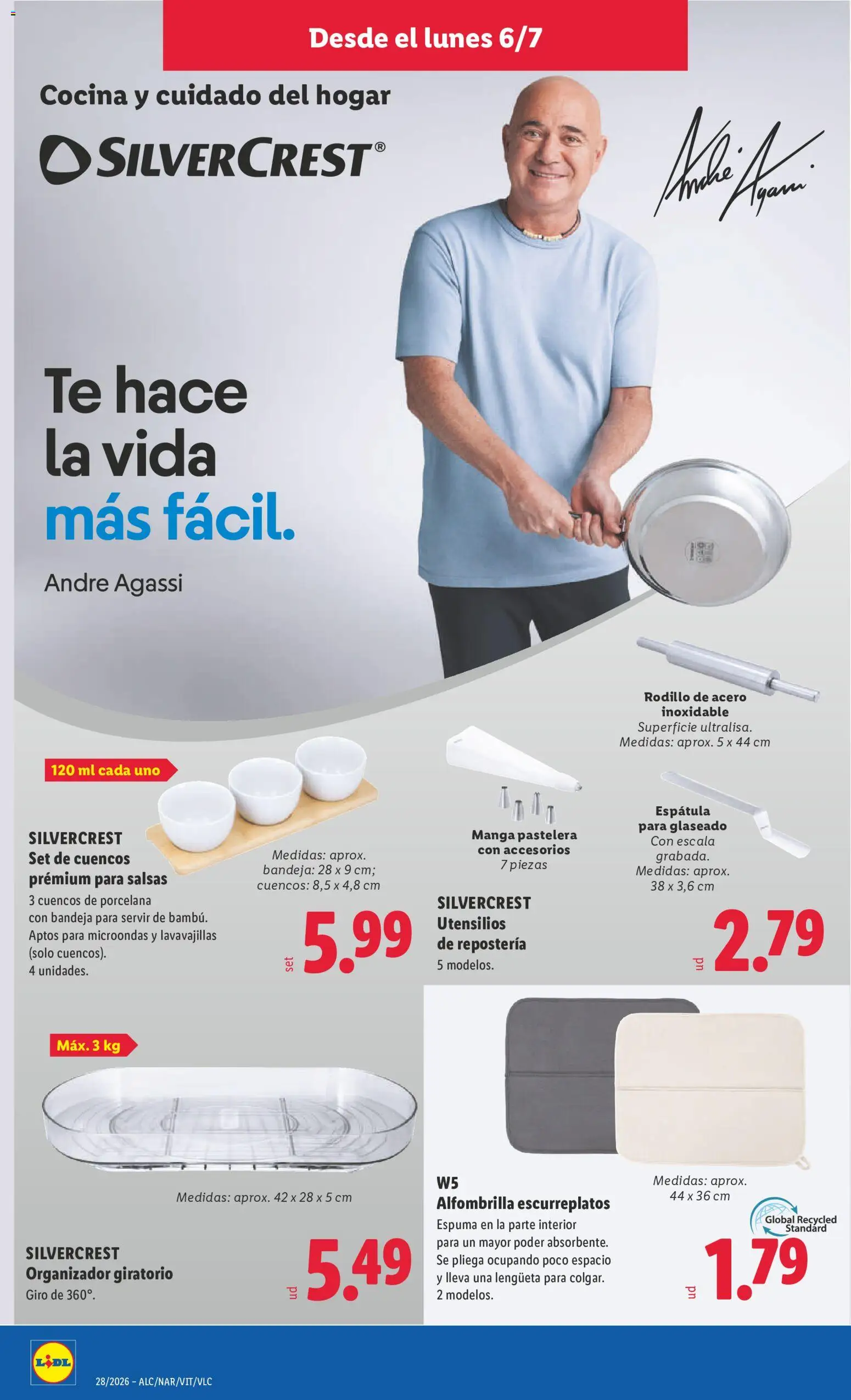 Lidl folleto de bazar │ válido desde el 06/07/2026 | Página: 14 | Productos: Alfombrilla, Organizador, Té, Cocina
