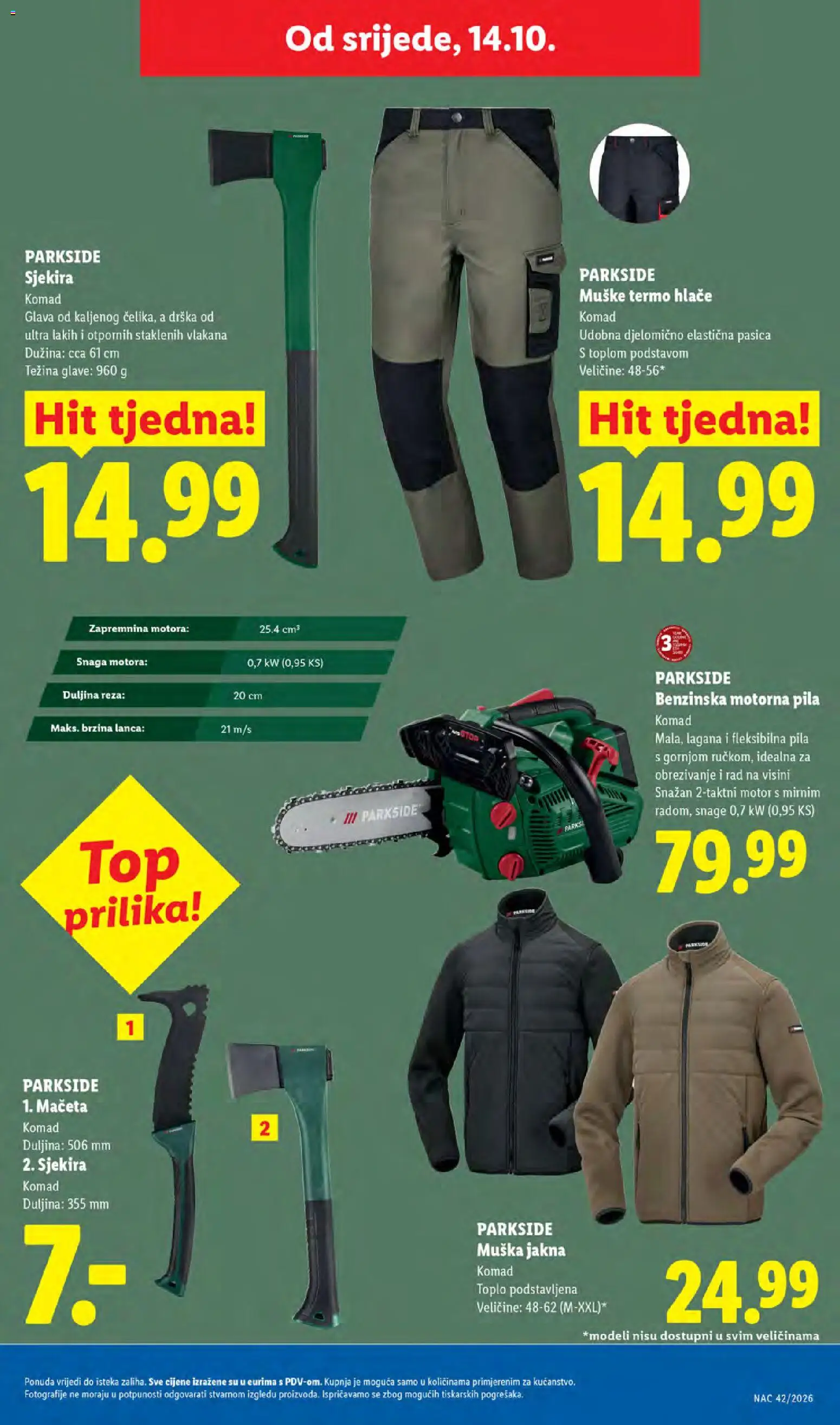 Lidl katalog | vrijedi od 12.10.2026 | Stranica: 39 | Proizvodi: Jakna, Motorna pila, Pila, Parkside